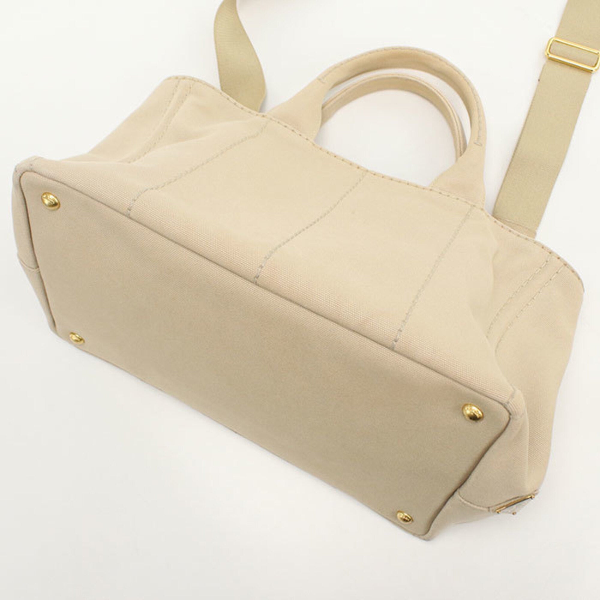 Prada Beige Canvas Tote Bag (Pre-Owned)