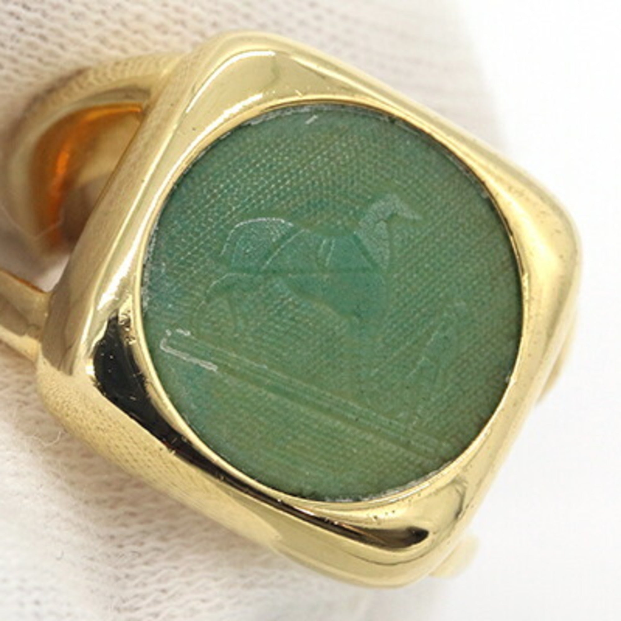 Hermes Green Metal Band Ring (Pre-Owned)