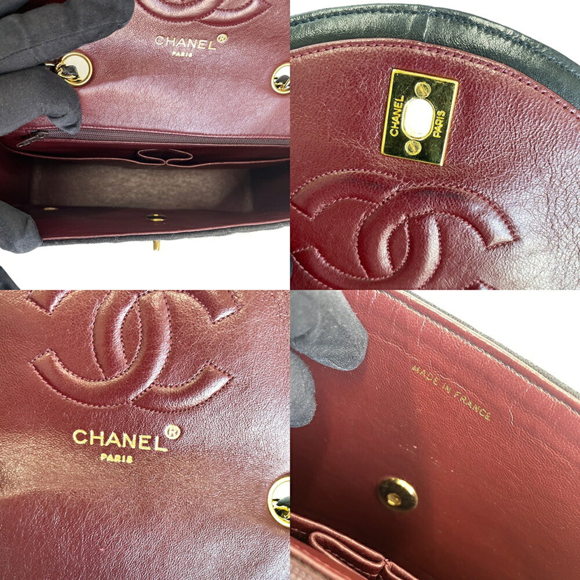 Chanel Matelasse Black Cotton Leather Shoulder Bag (Pre-Owned)