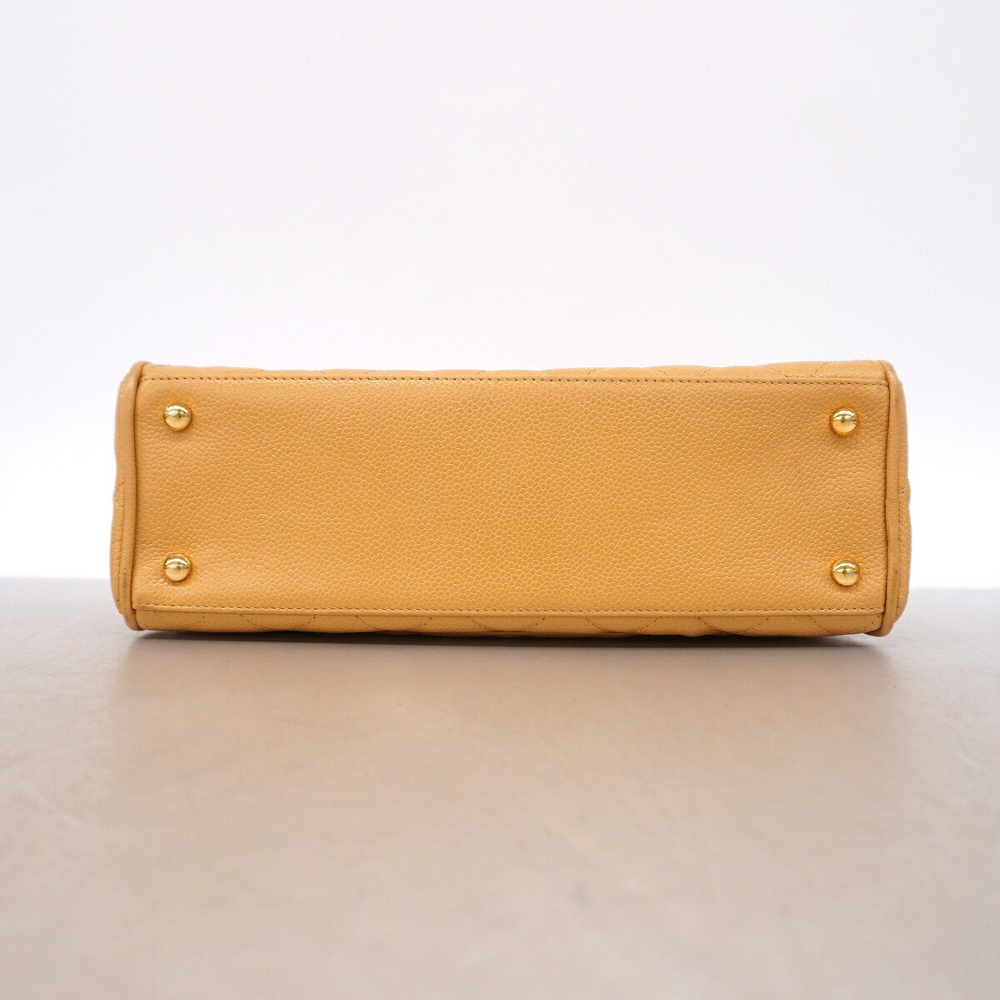 Chanel Beige Grained Calfskin Handbag (Pre-Owned)