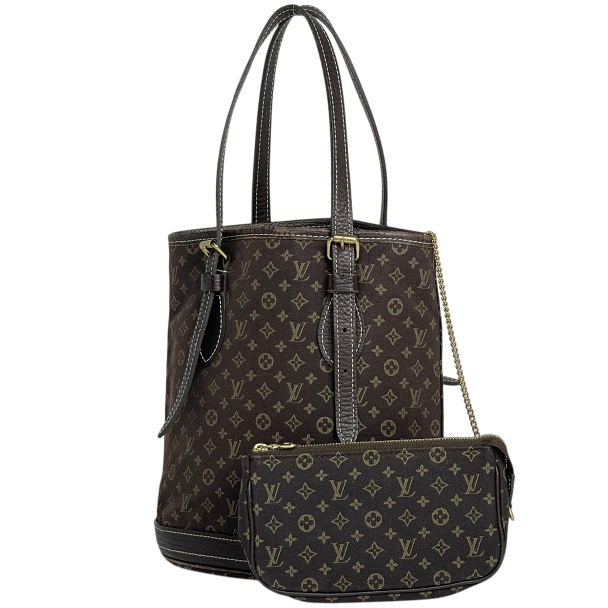 Louis Vuitton Brown Ebene Monogram Pouch Shoulder Bag Tote Bag (Pre-Owned)