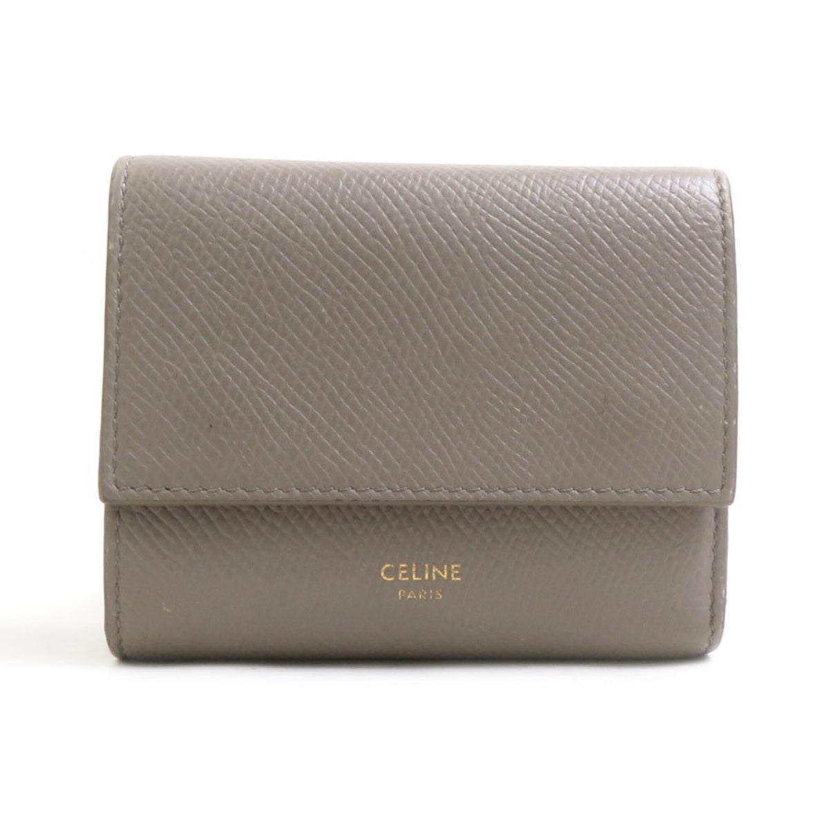 Celine Grayish Leather Wallet (Tri-Fold) (Pre-Owned)