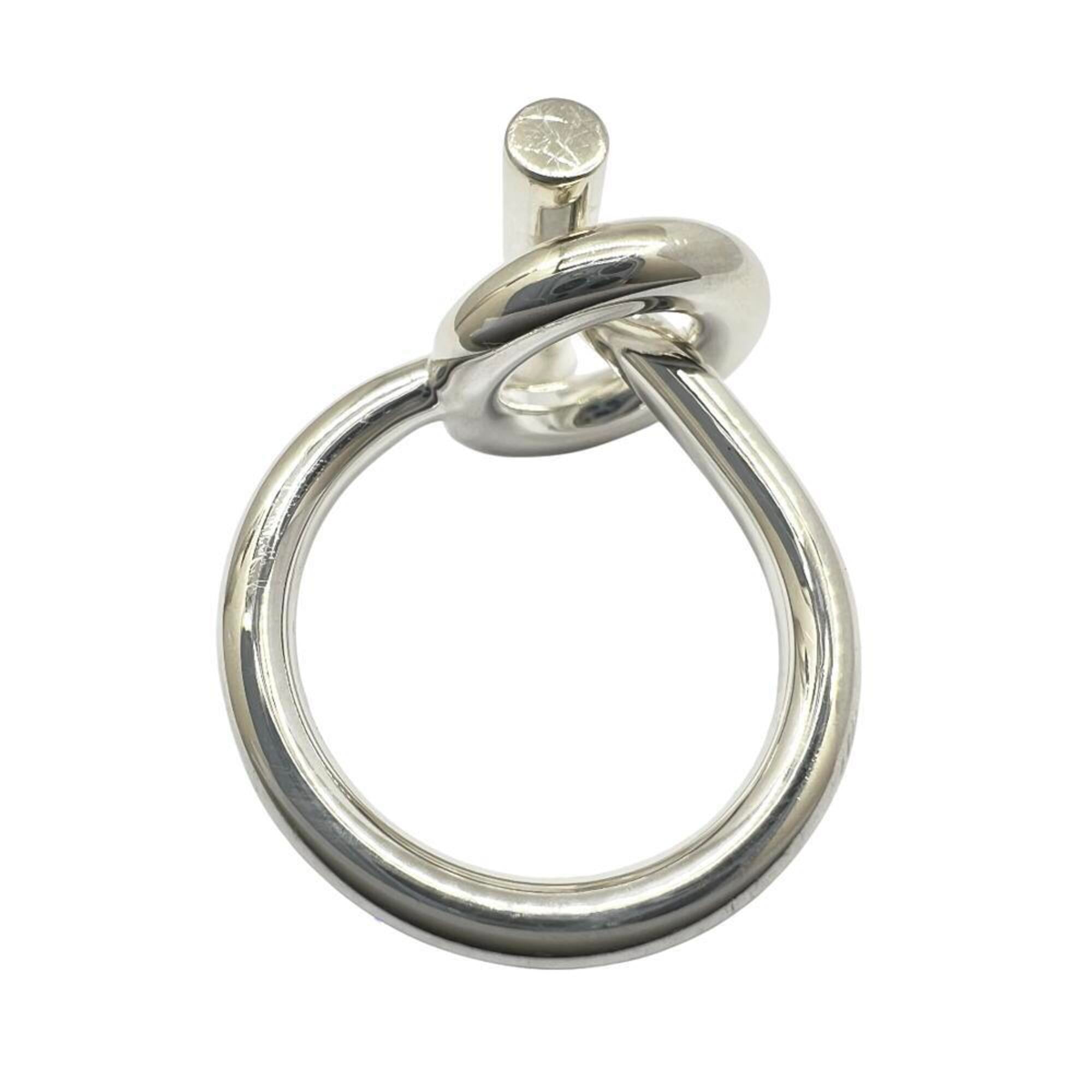 Hermes Silver Silver 925 Band Ring (Pre-Owned)