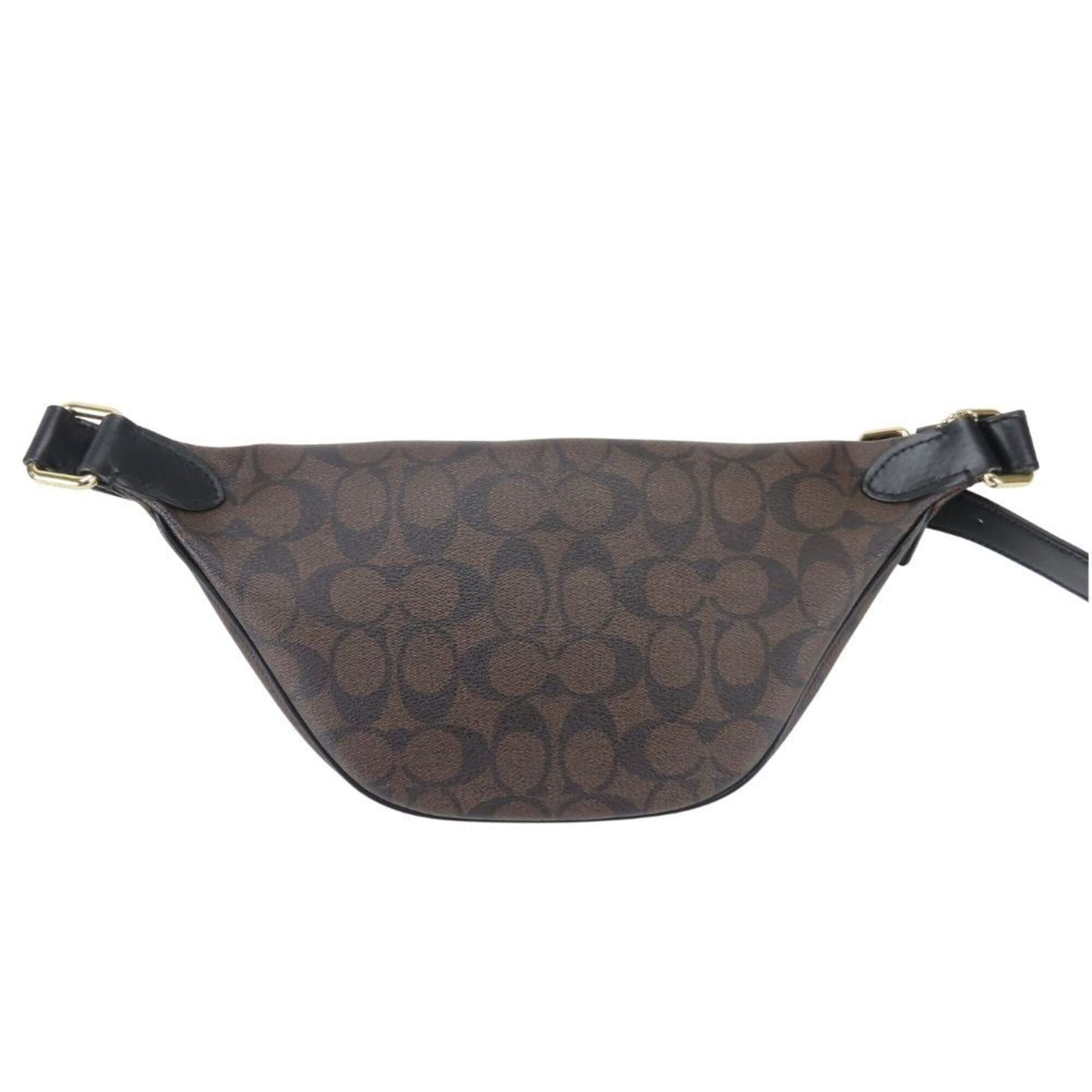 Coach Signature Black Brown Signature Line Sling Bag (Pre-Owned)