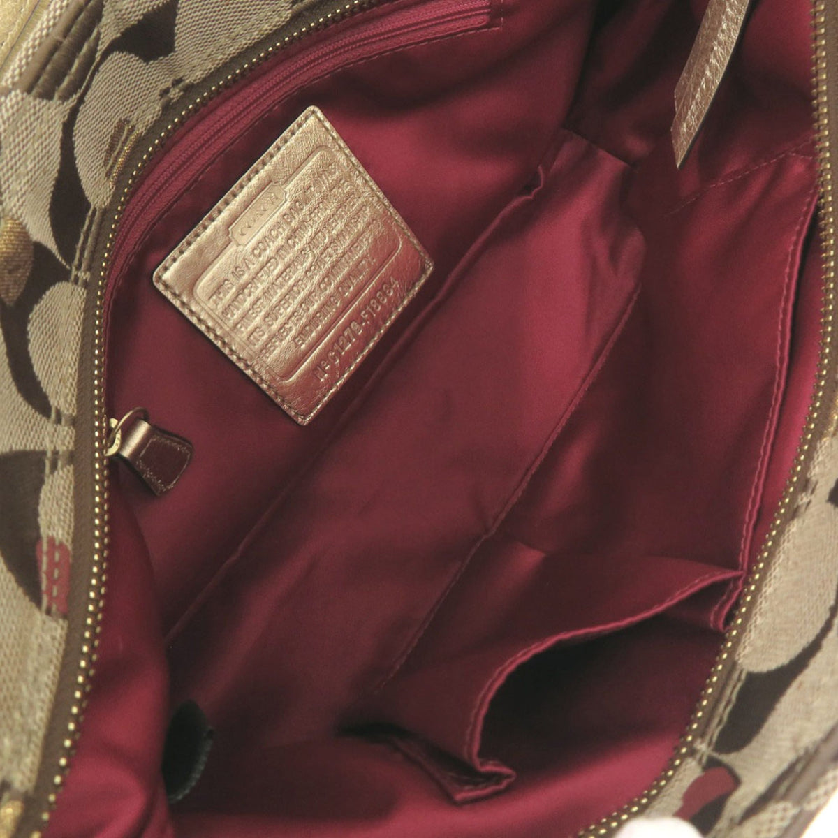 Coach Brown Signature Line Shoulder Bag (Pre-Owned)