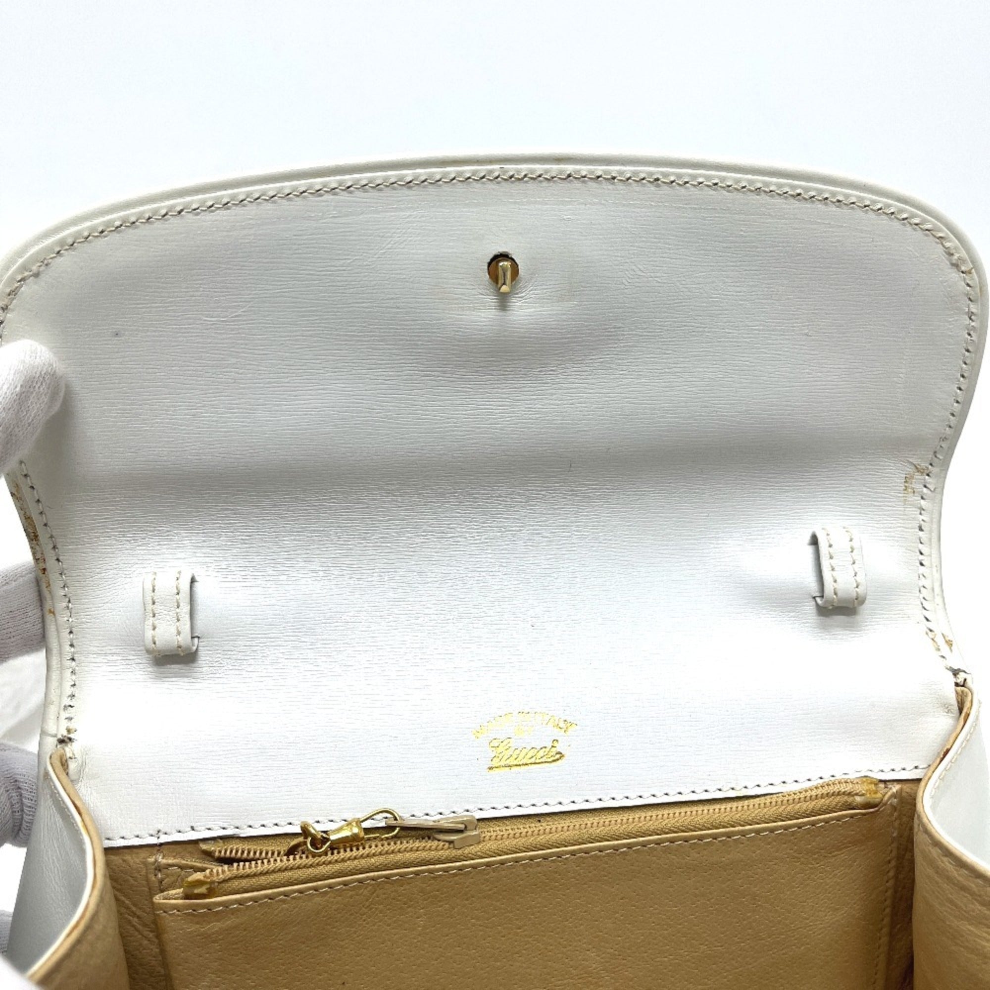 Gucci Flora Multi-Color White Canvas Leather Handbag (Pre-Owned)
