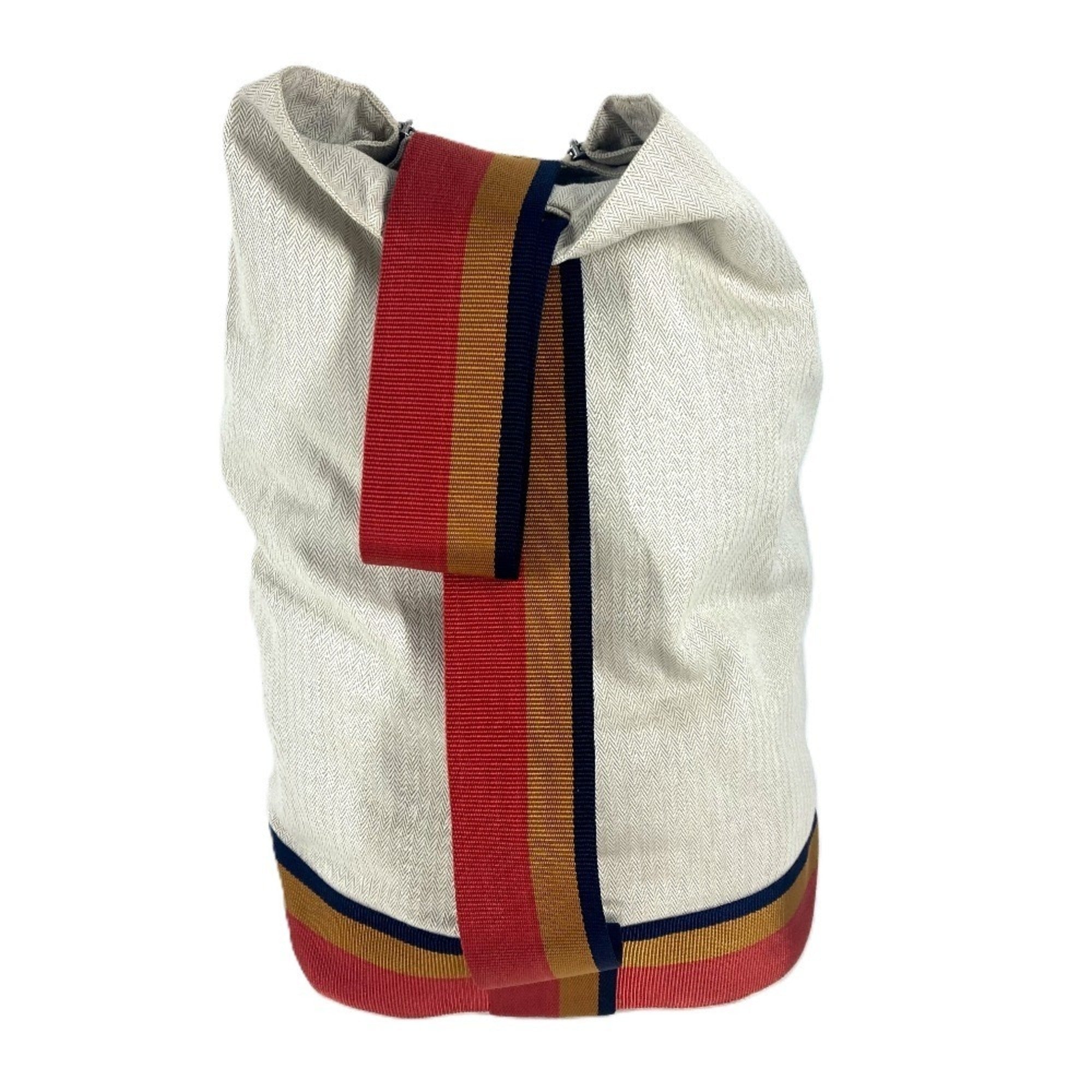 Hermes Beige Canvas Shoulder Bag (Pre-Owned)