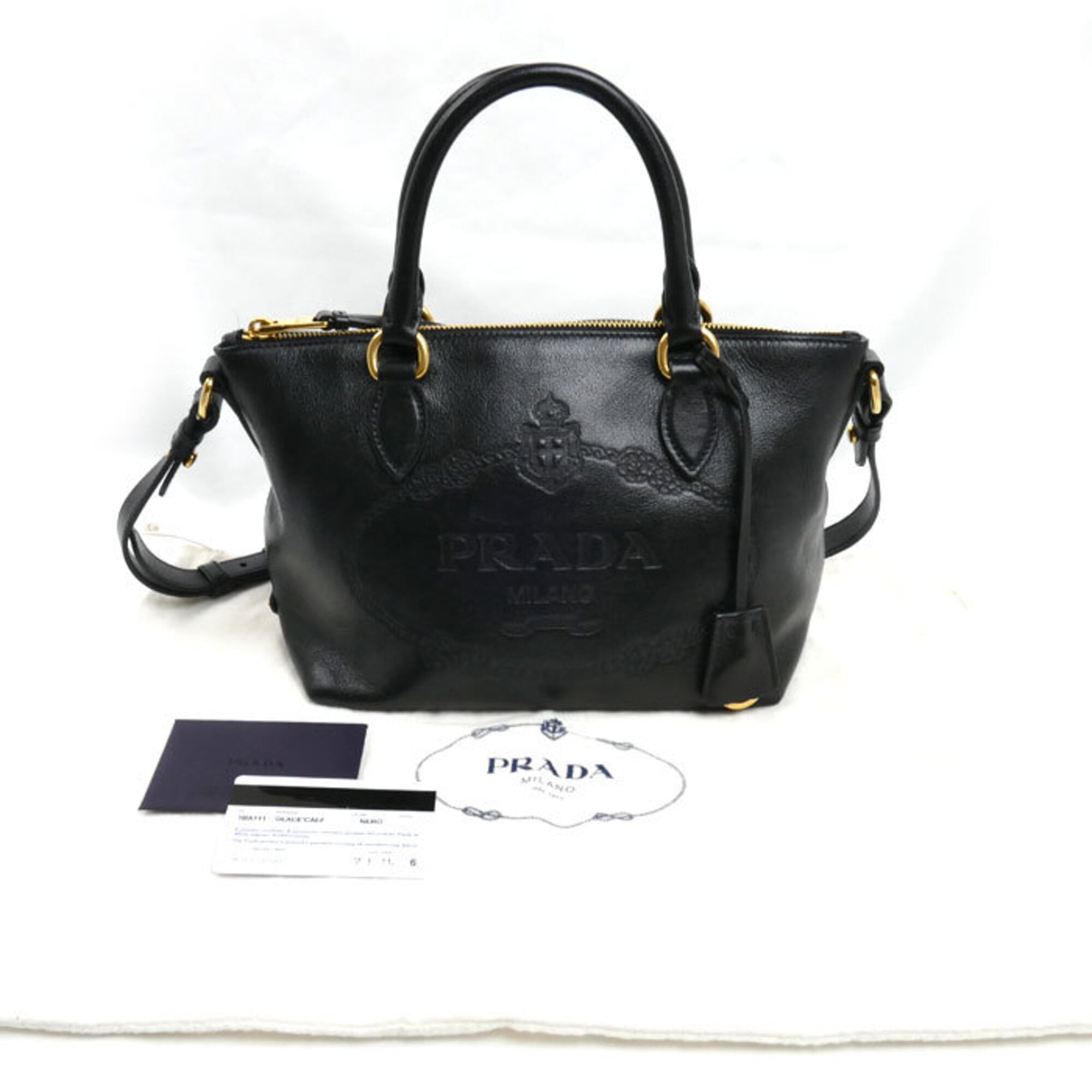 Prada Black Leather Shoulder Bag (Pre-Owned)