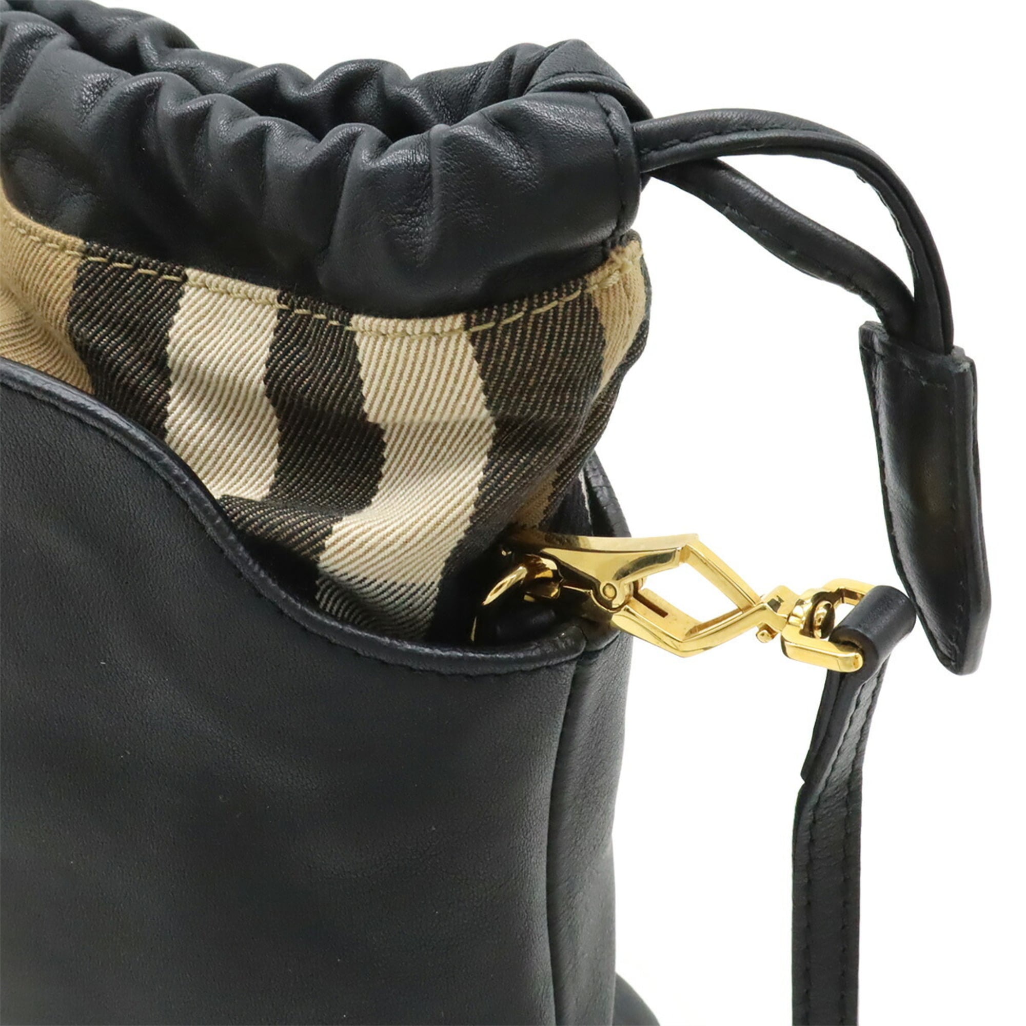 Burberry Black Brown Leather Shoulder Bag (Pre-Owned)