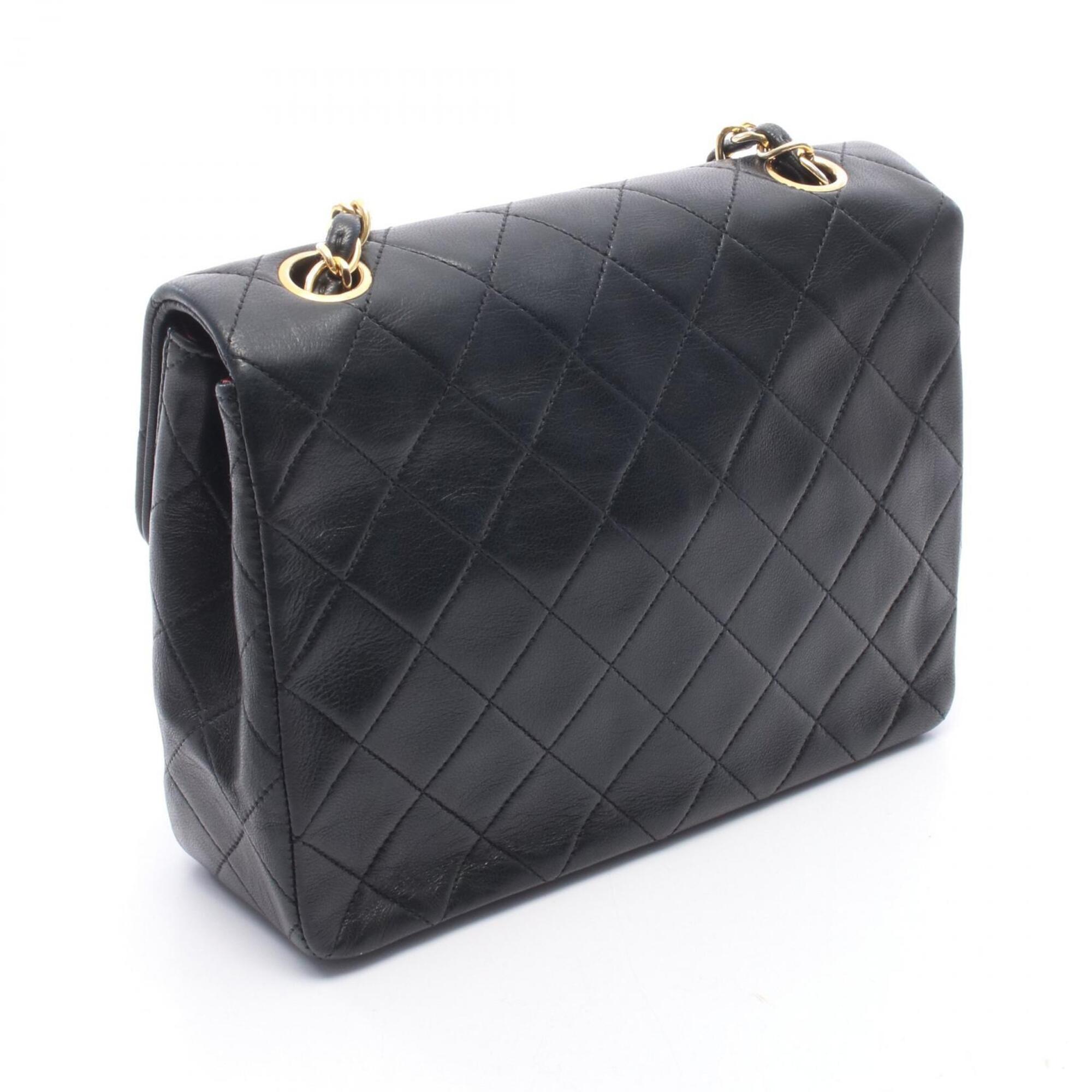 Chanel Black Leather Handbag Shoulder Bag (Pre-Owned)