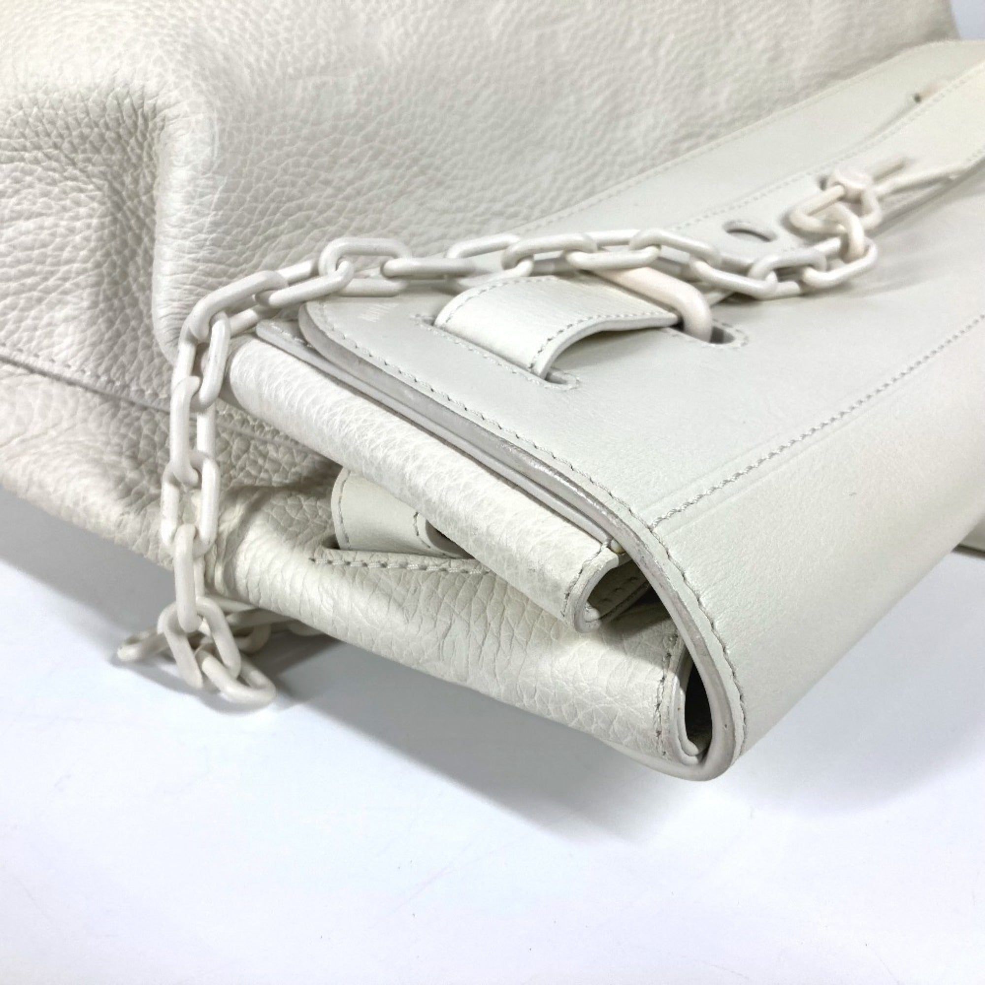 Louis Vuitton Blanc White Leather Handbag Shoulder Bag Tote Bag (Pre-Owned)