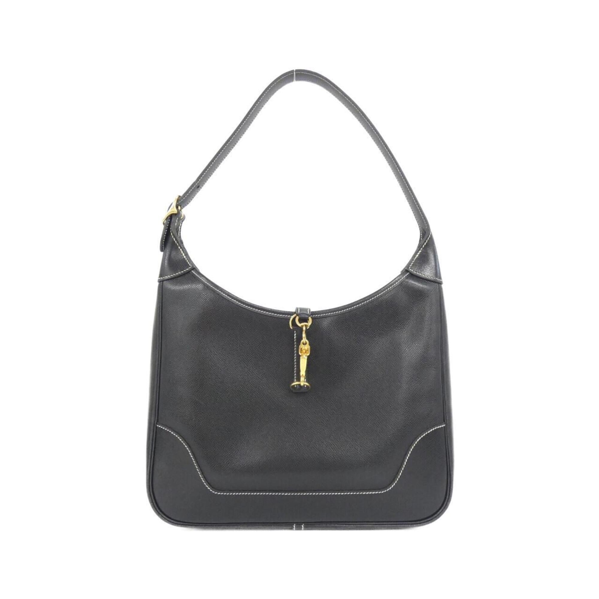 Hermes Black Lisse Leather Shoulder Bag (Pre-Owned)
