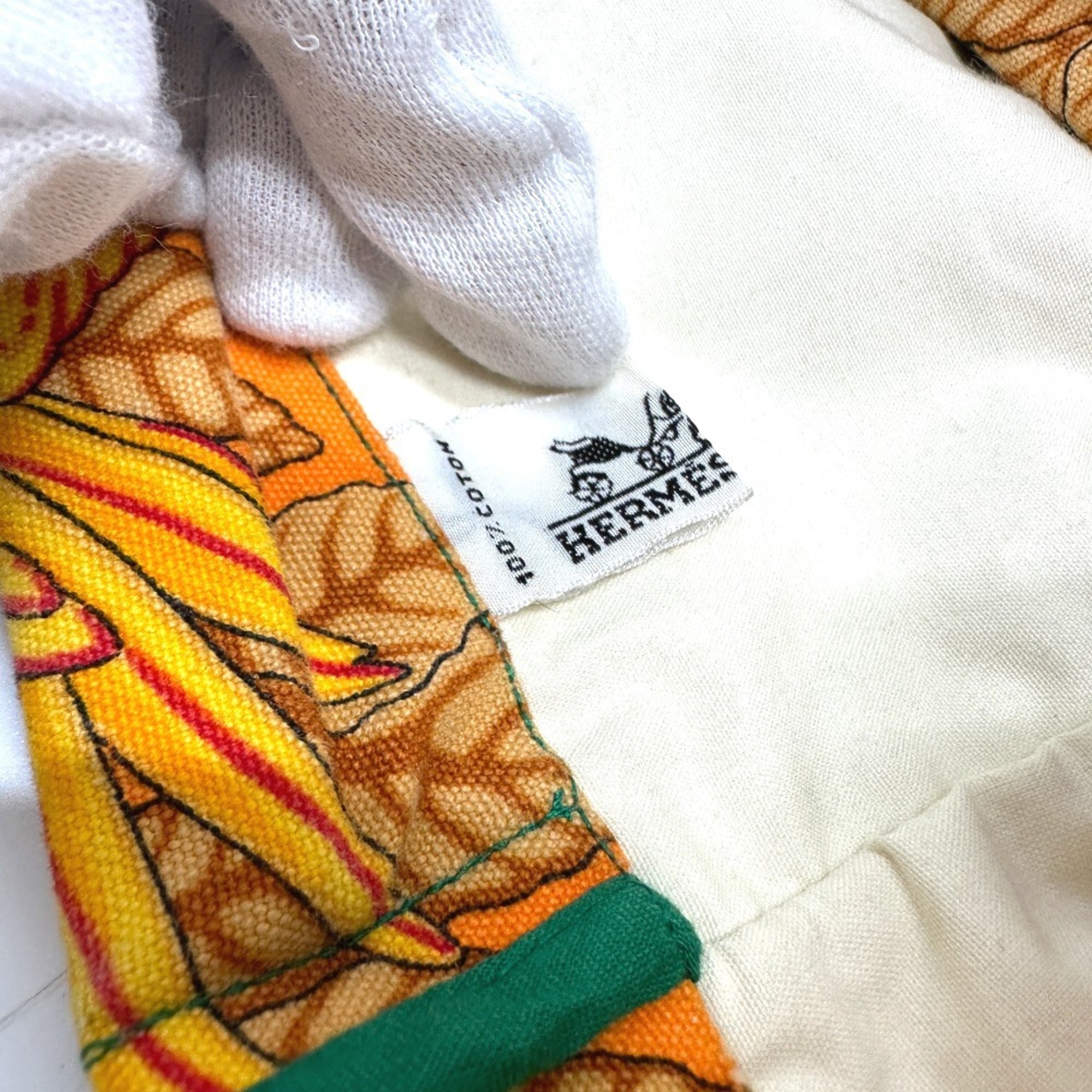 Hermes Orange Canvas Tote Bag (Pre-Owned)