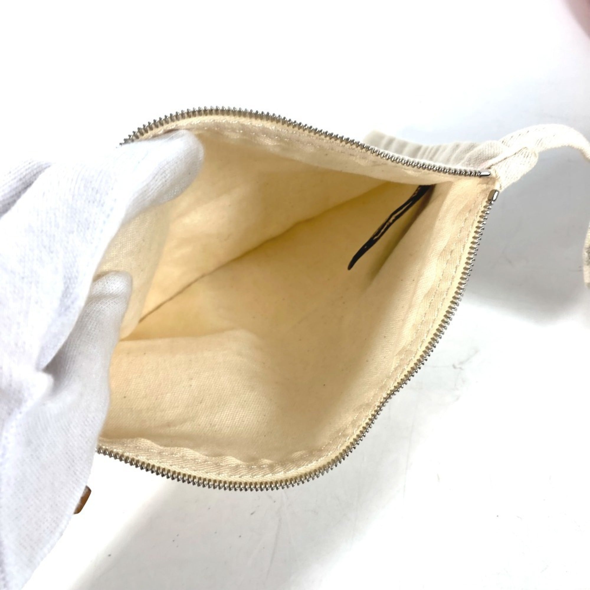 Hermes Beige Orange Canvas Shoulder Bag Tote Bag (Pre-Owned)