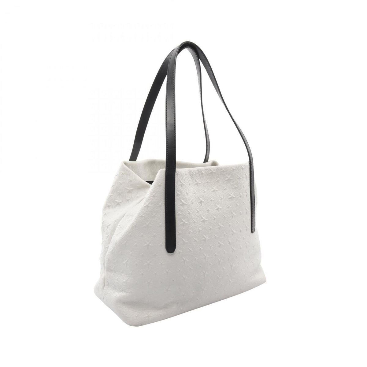 Jimmy Choo Black White Leather Handbag Tote Bag (Pre-Owned)