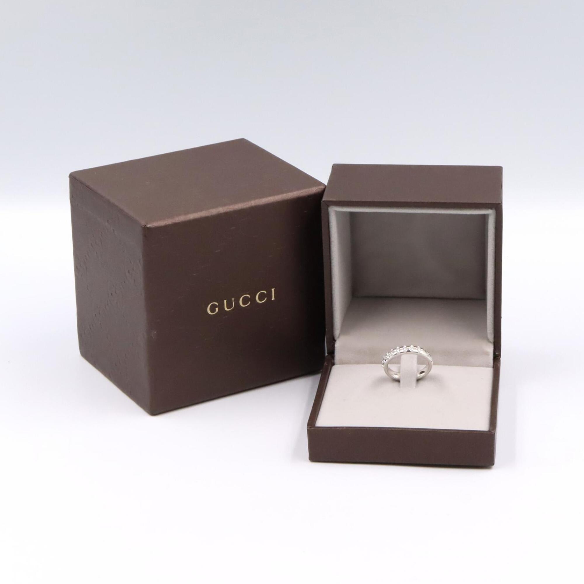 Gucci Silver Clear White Gold (18K) Band Ring (Pre-Owned)