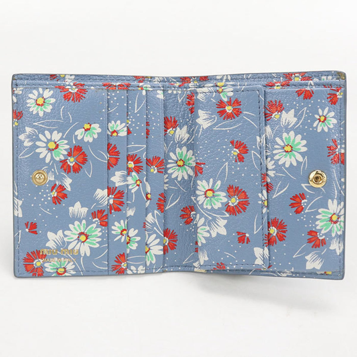 Miu Miu Blue Leather Wallet (Bi-Fold) (Pre-Owned)