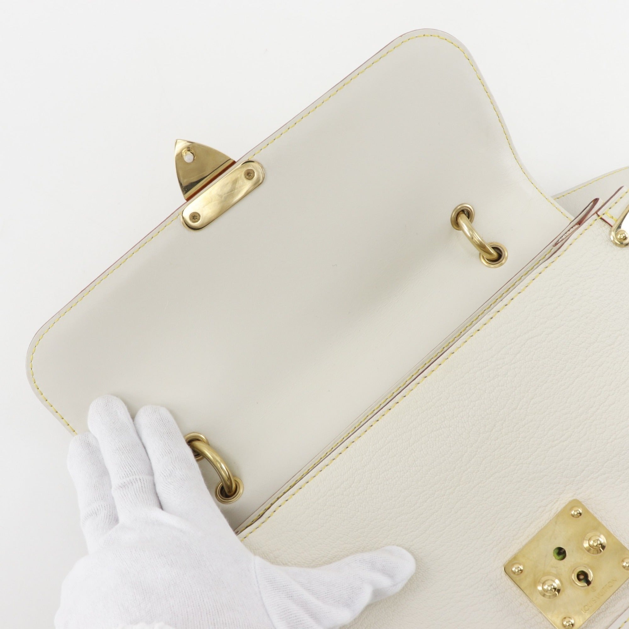 Louis Vuitton Blanc White Leather Shoulder Bag (Pre-Owned)