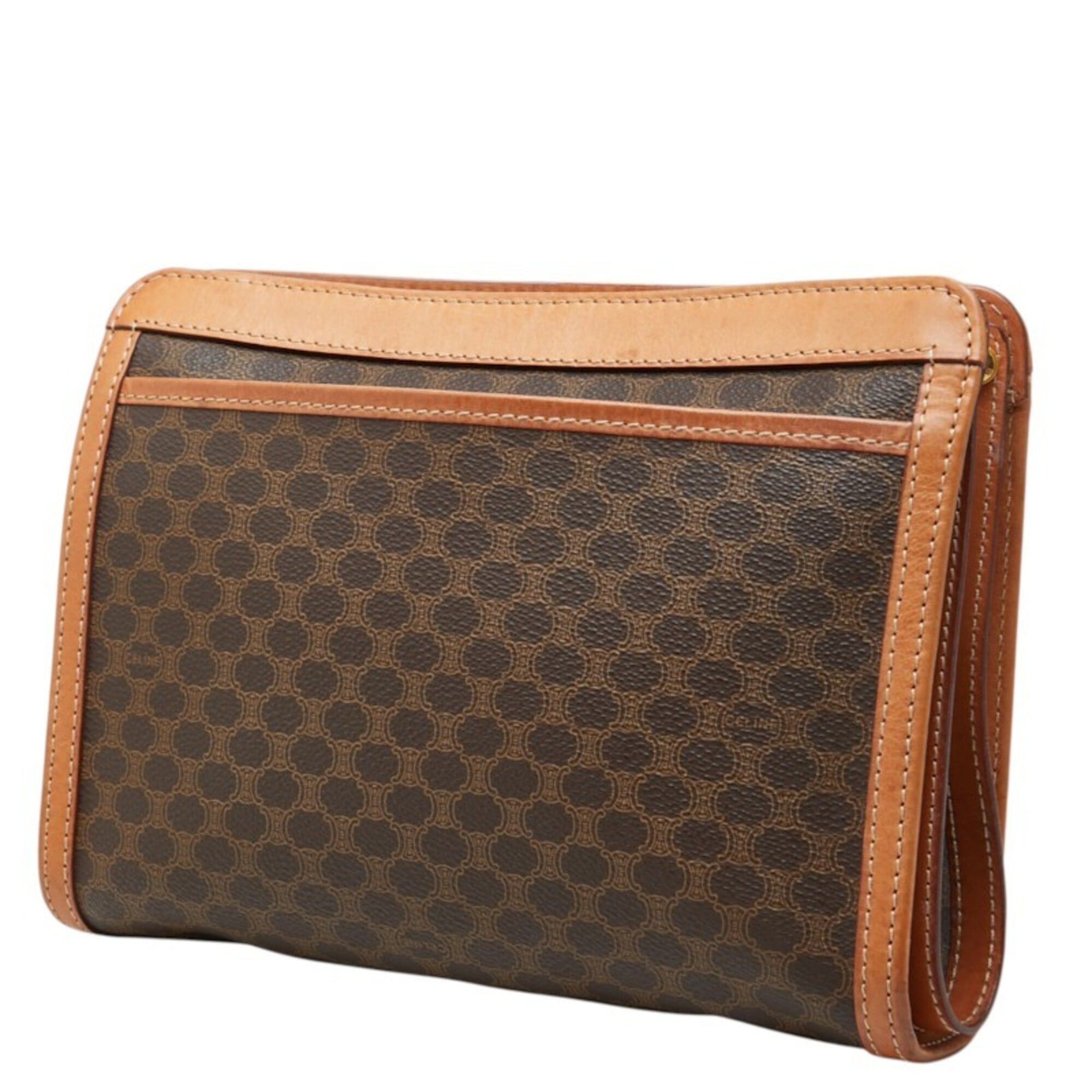 Celine Brown Pvc Leather Clutch Bag (Pre-Owned)
