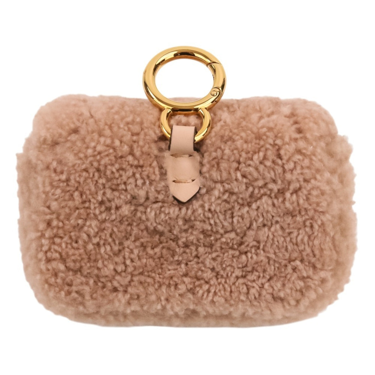 Fendi Baguette Pink Beige Fur Shoulder Bag (Pre-Owned)