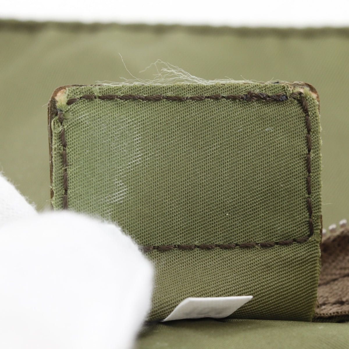 Prada Khaki Nylon Pouch (Pre-Owned)
