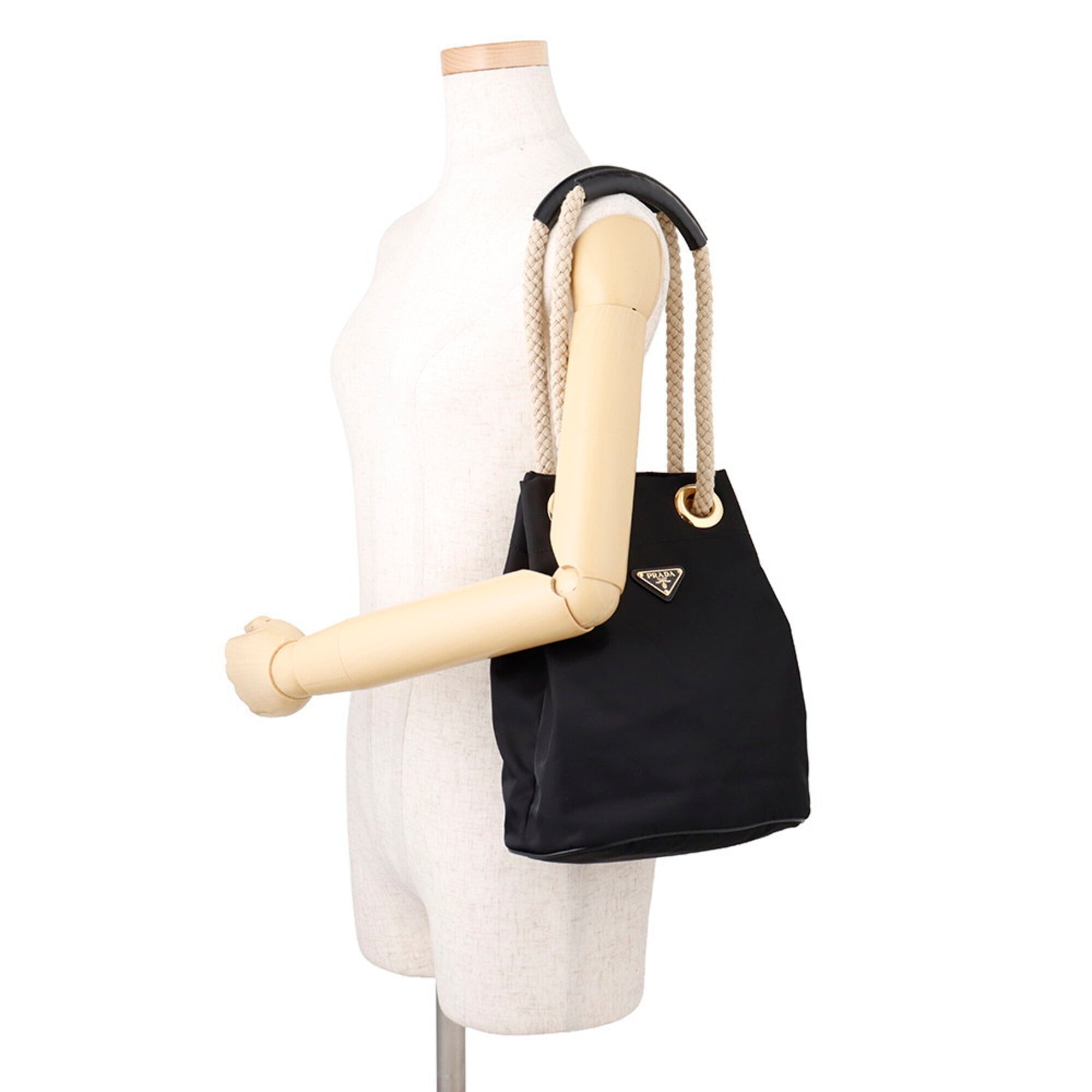 Prada Black Nylon Handbag Shoulder Bag (Pre-Owned)