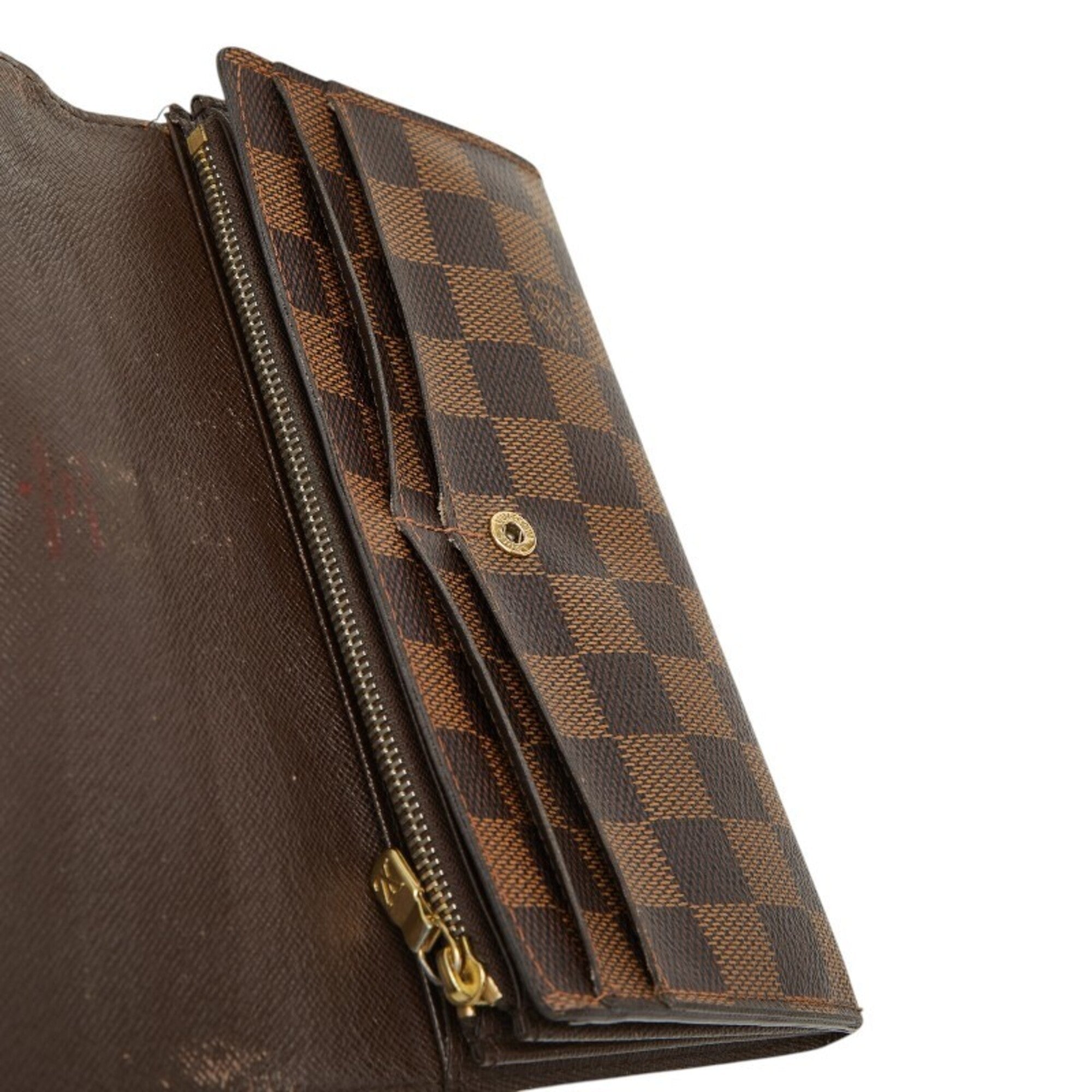 Louis Vuitton Brown Pvc Leather Long Wallet (Bi-Fold) (Pre-Owned)