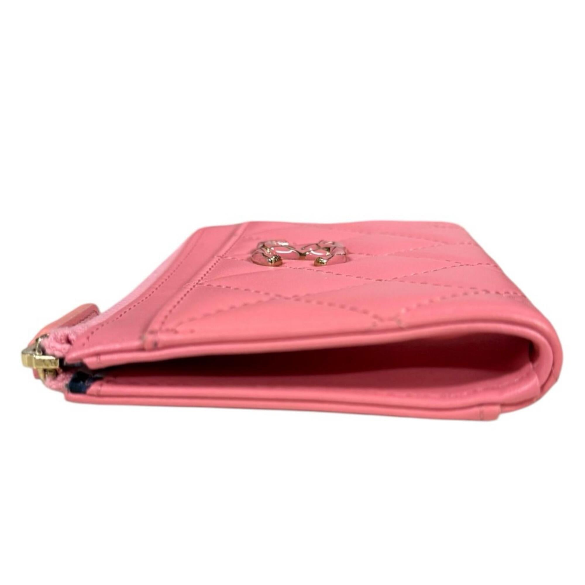 Chanel Matelasse Pink Leather Coin Purse/Coin Case (Pre-Owned)