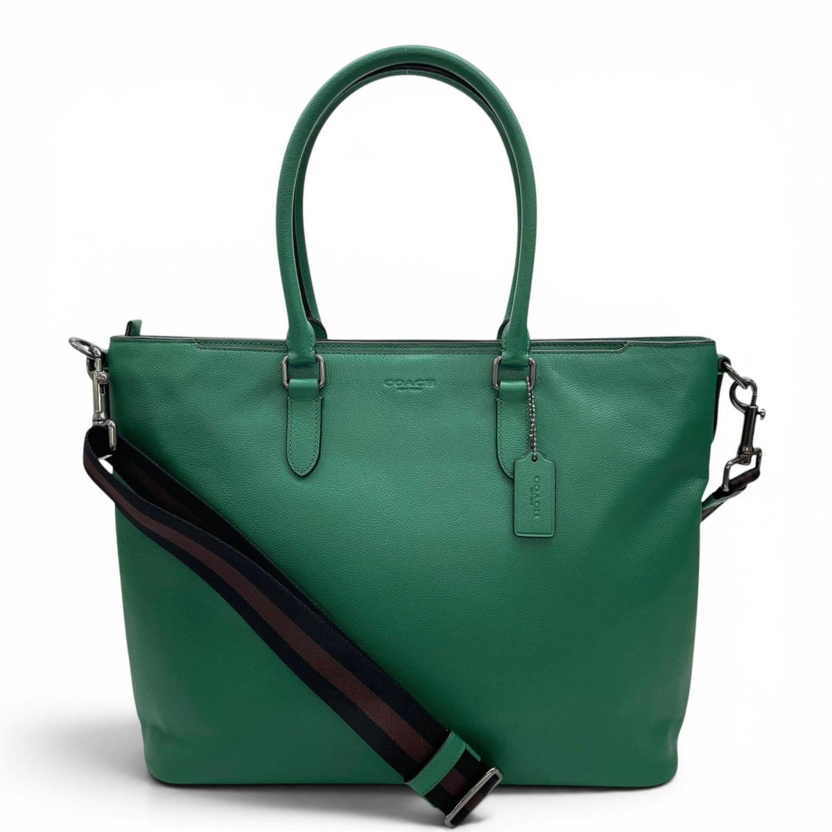 Coach Green Leather Tote Bag (Pre-Owned)