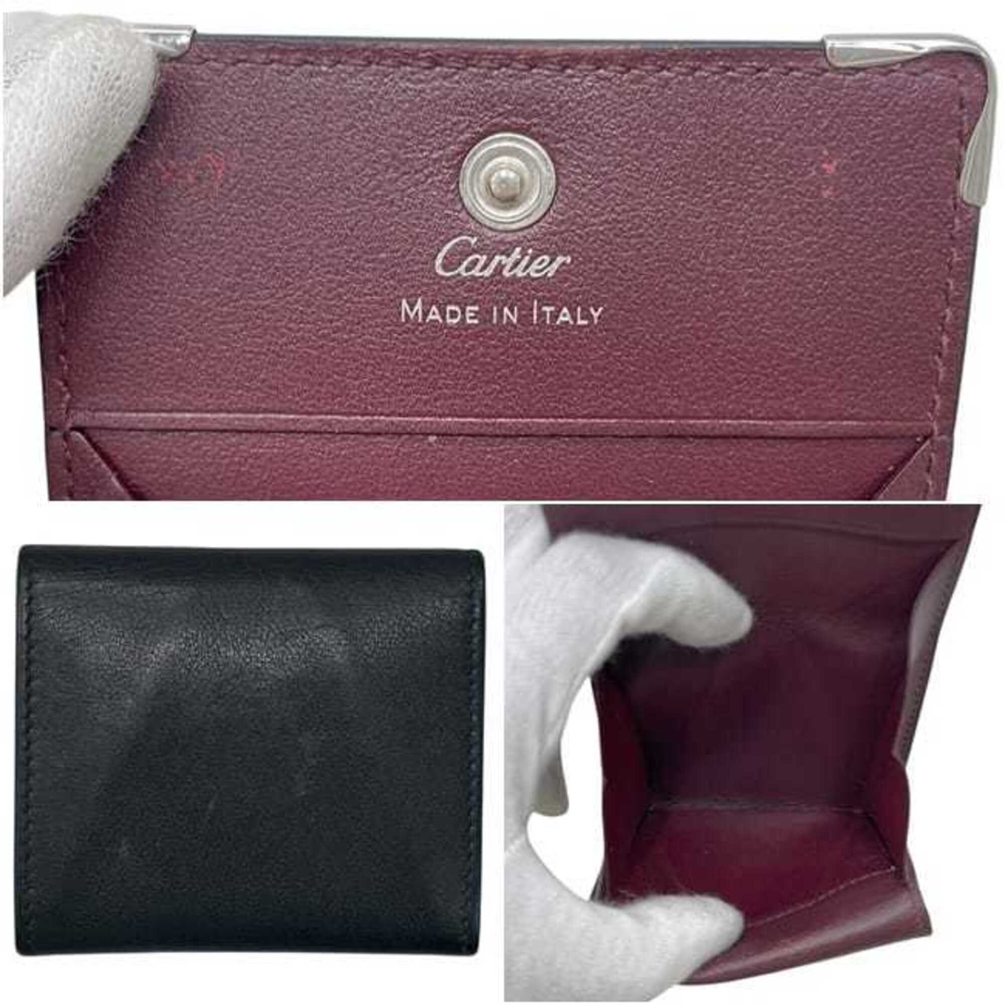 Cartier Black Leather Coin Purse/Coin Case (Pre-Owned)