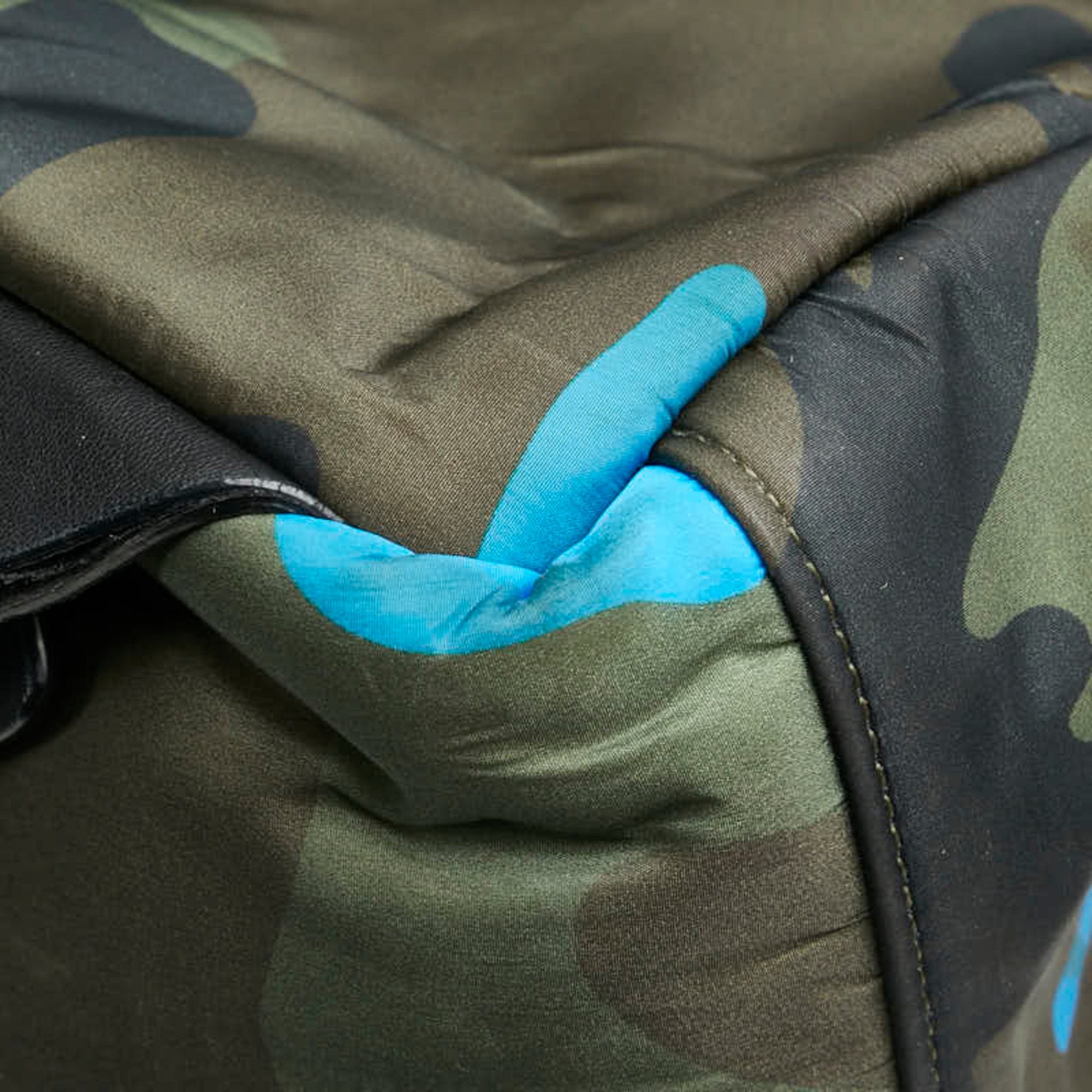 Valentino Blue Khaki Nylon Leather Backpack (Pre-Owned)