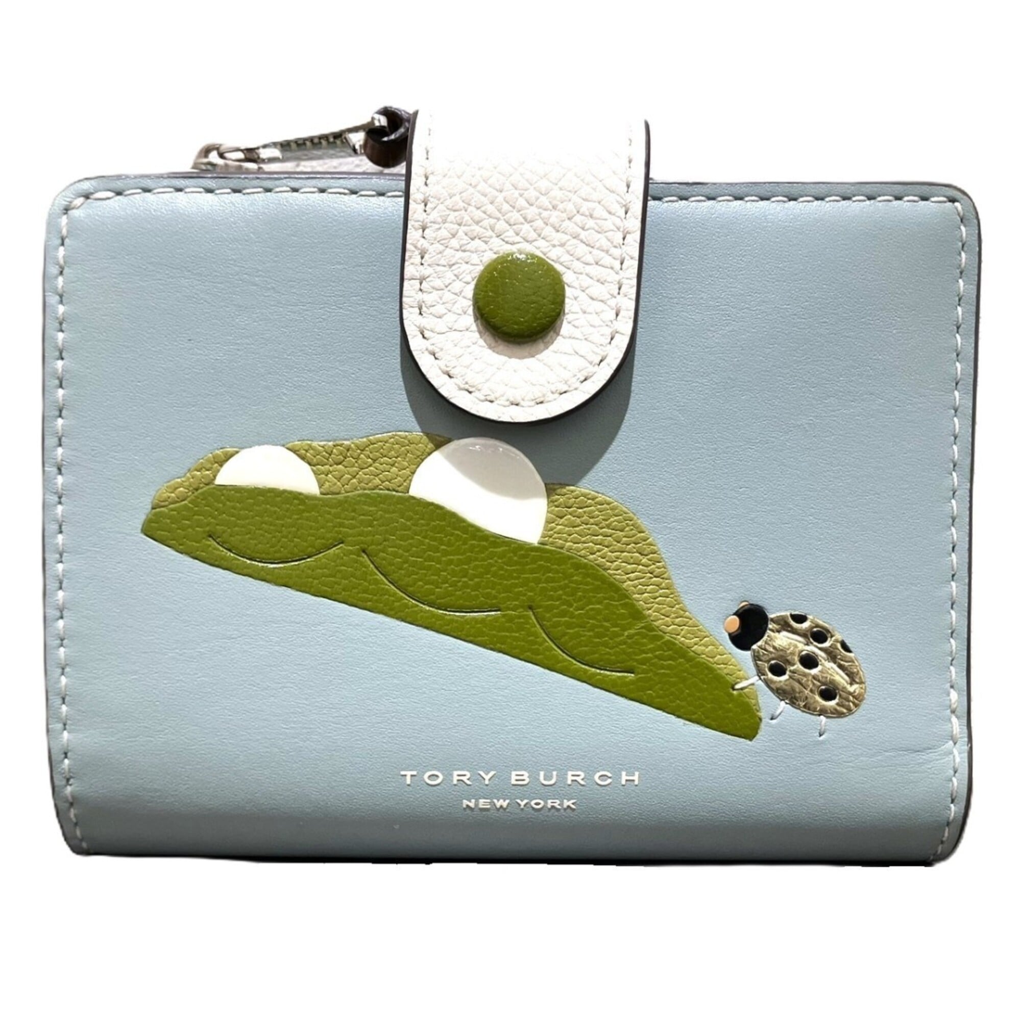 Tory Burch Light Blue Leather Wallet (Bi-Fold) (Pre-Owned)