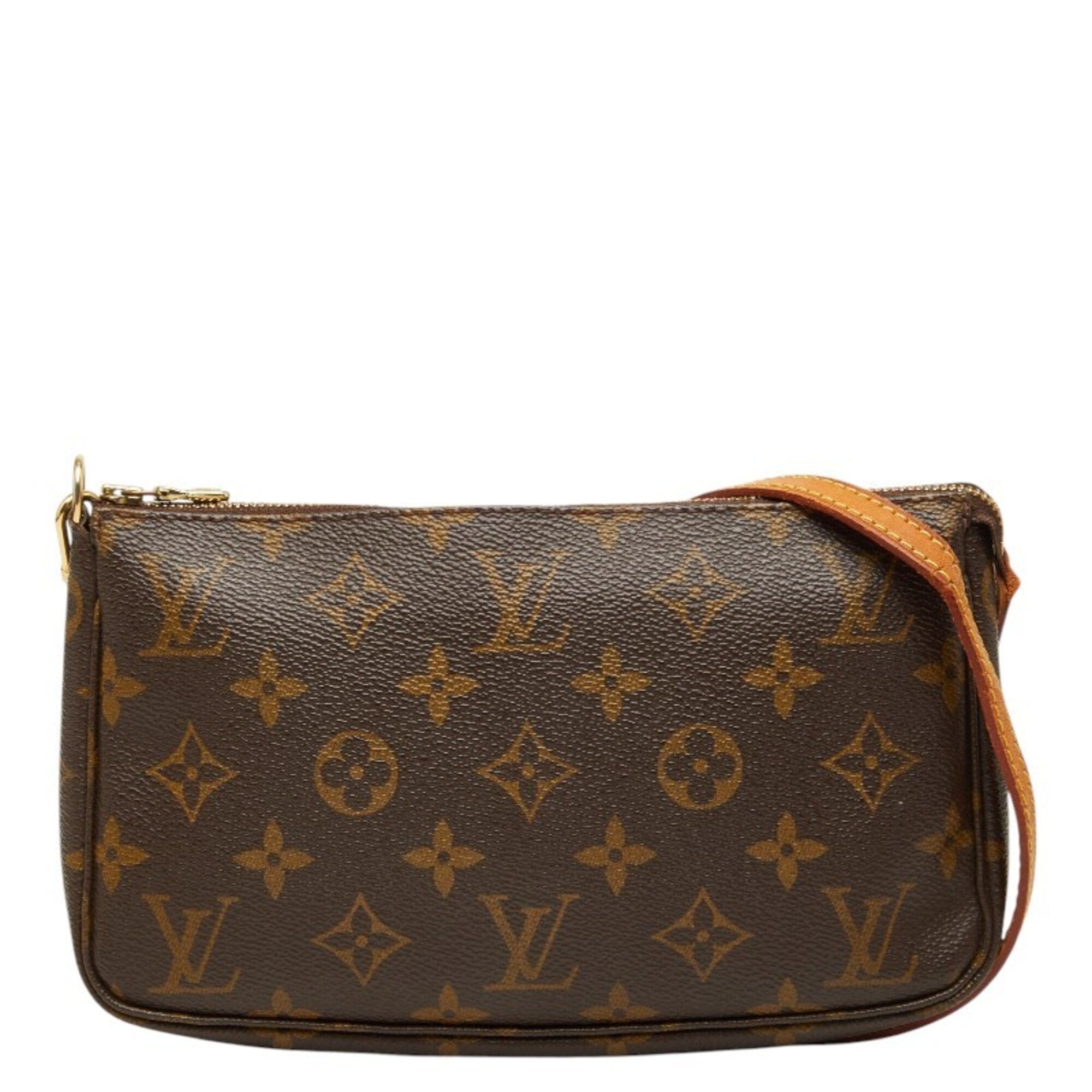 Louis Vuitton Brown Pvc Leather Handbag Pochette Shoulder Bag (Pre-Owned)