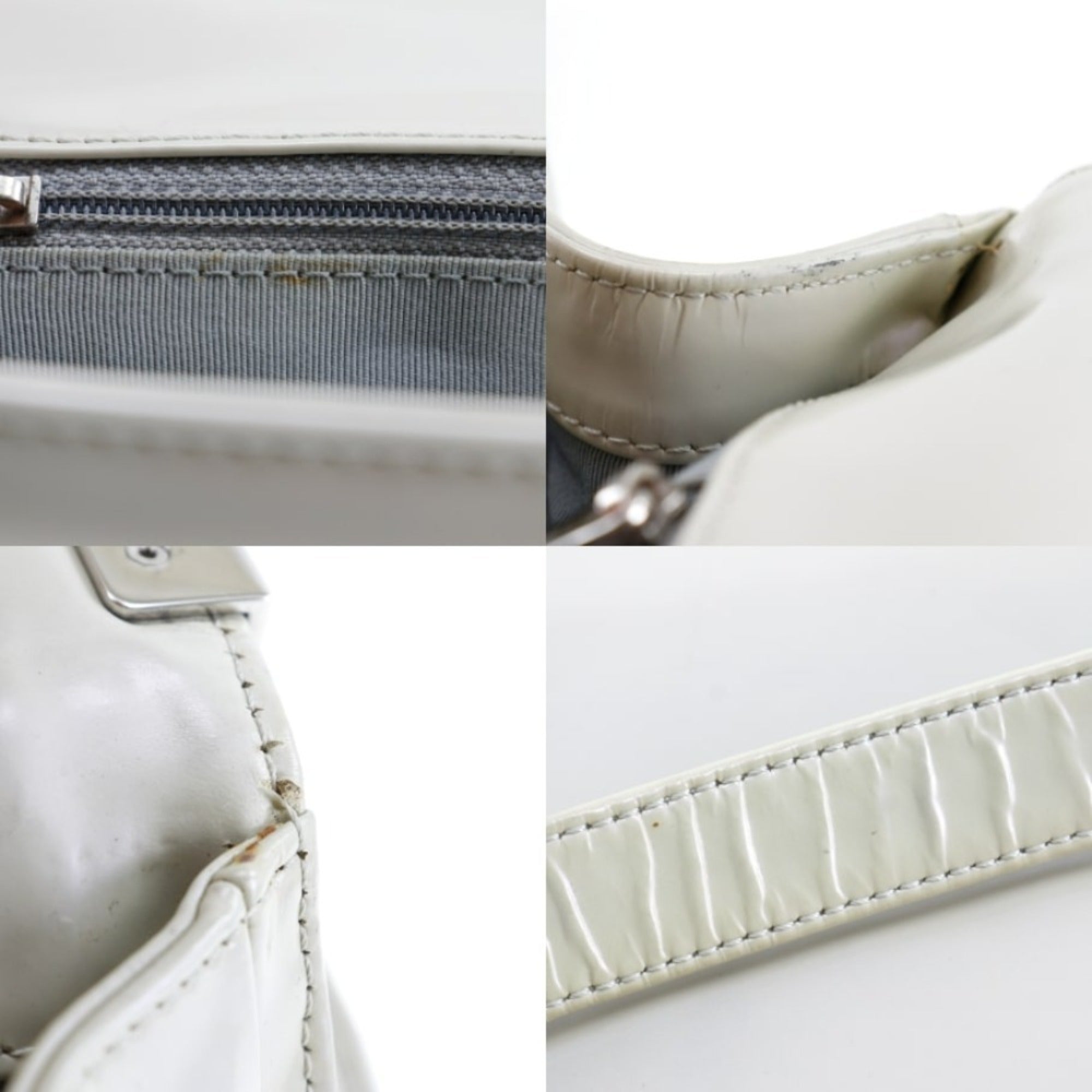 Chanel White Leather Shoulder Bag (Pre-Owned)