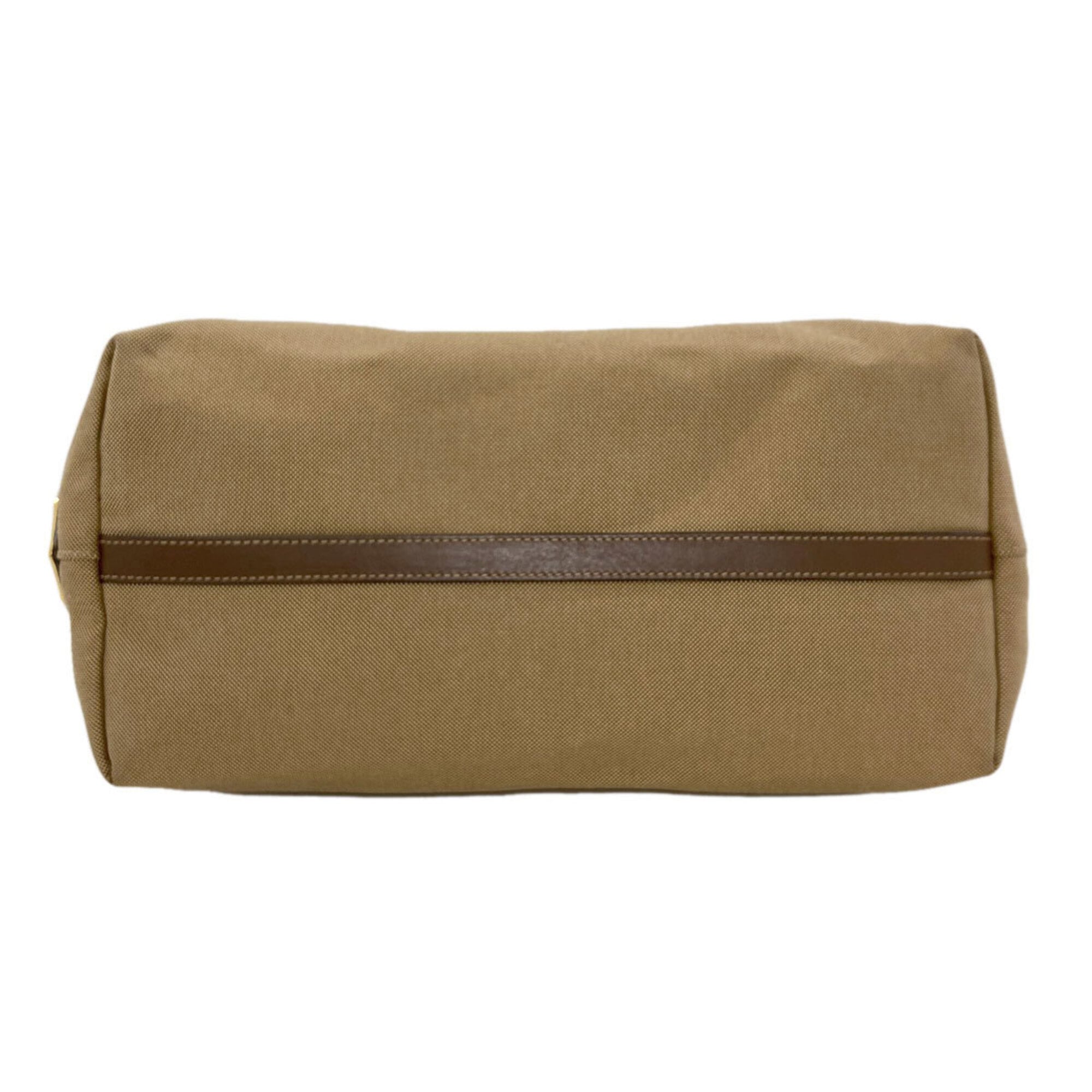 Prada Brown Canvas Leather Tote Bag (Pre-Owned)