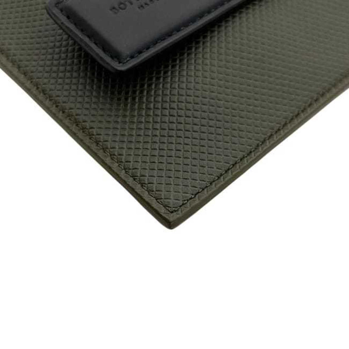 Bottega Veneta Black Green Khaki Leather Clutch Bag (Pre-Owned)