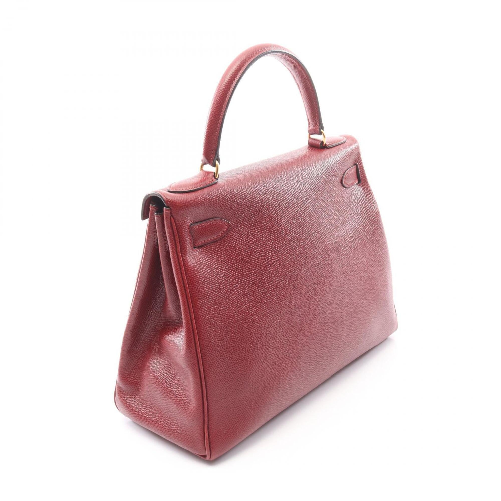 Hermes Bordeaux Courchevel Leather Handbag (Pre-Owned)