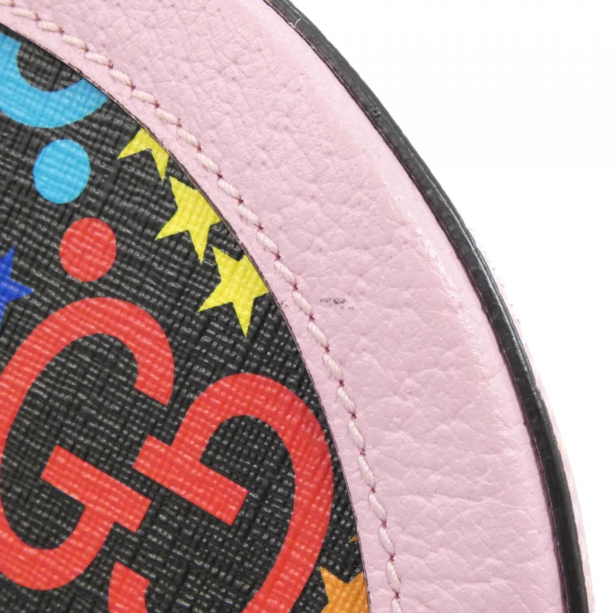 Gucci Black Multi-Color Pink Leather Shoulder Bag (Pre-Owned)