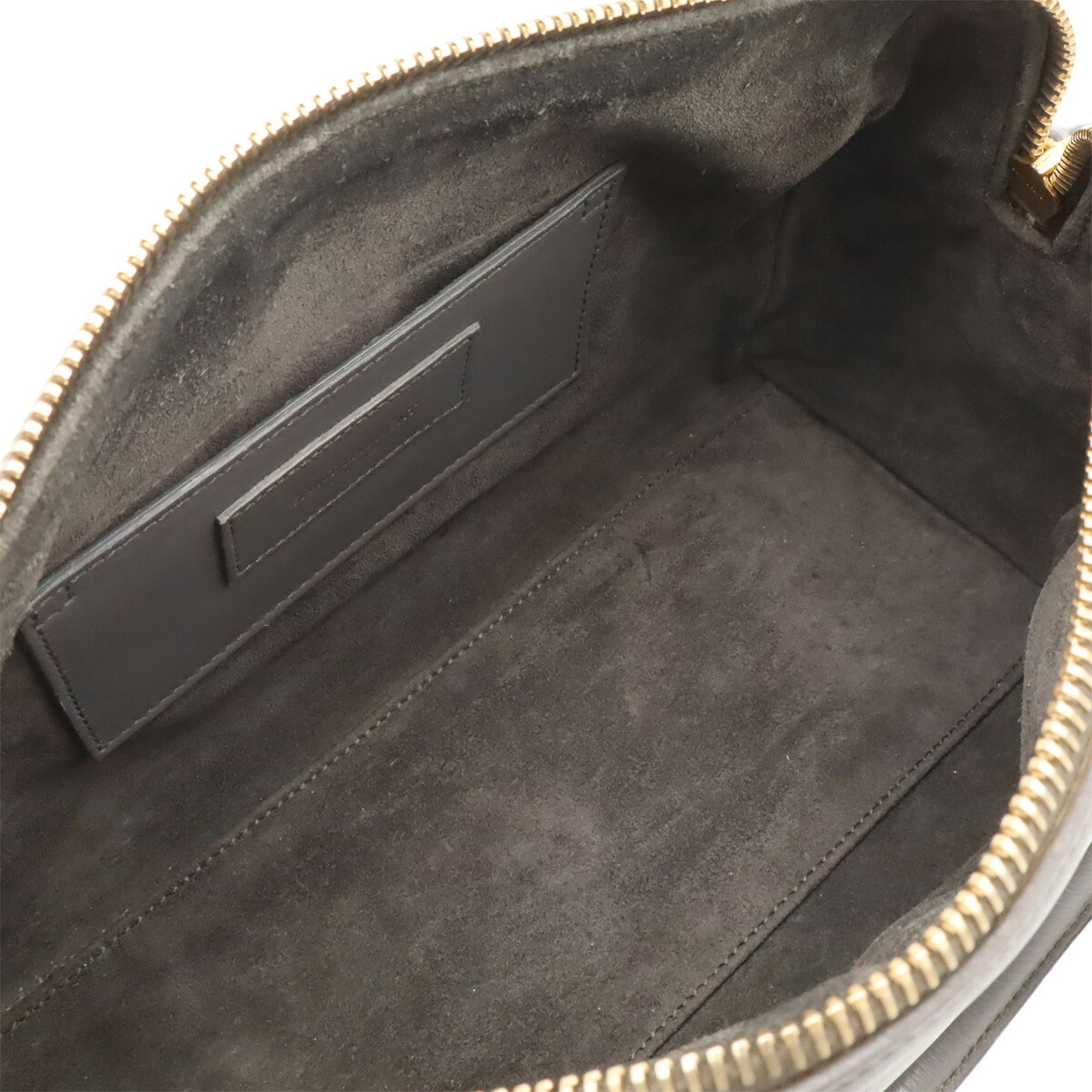 Yves Saint Laurent Gray Leather Handbag Shoulder Bag (Pre-Owned)