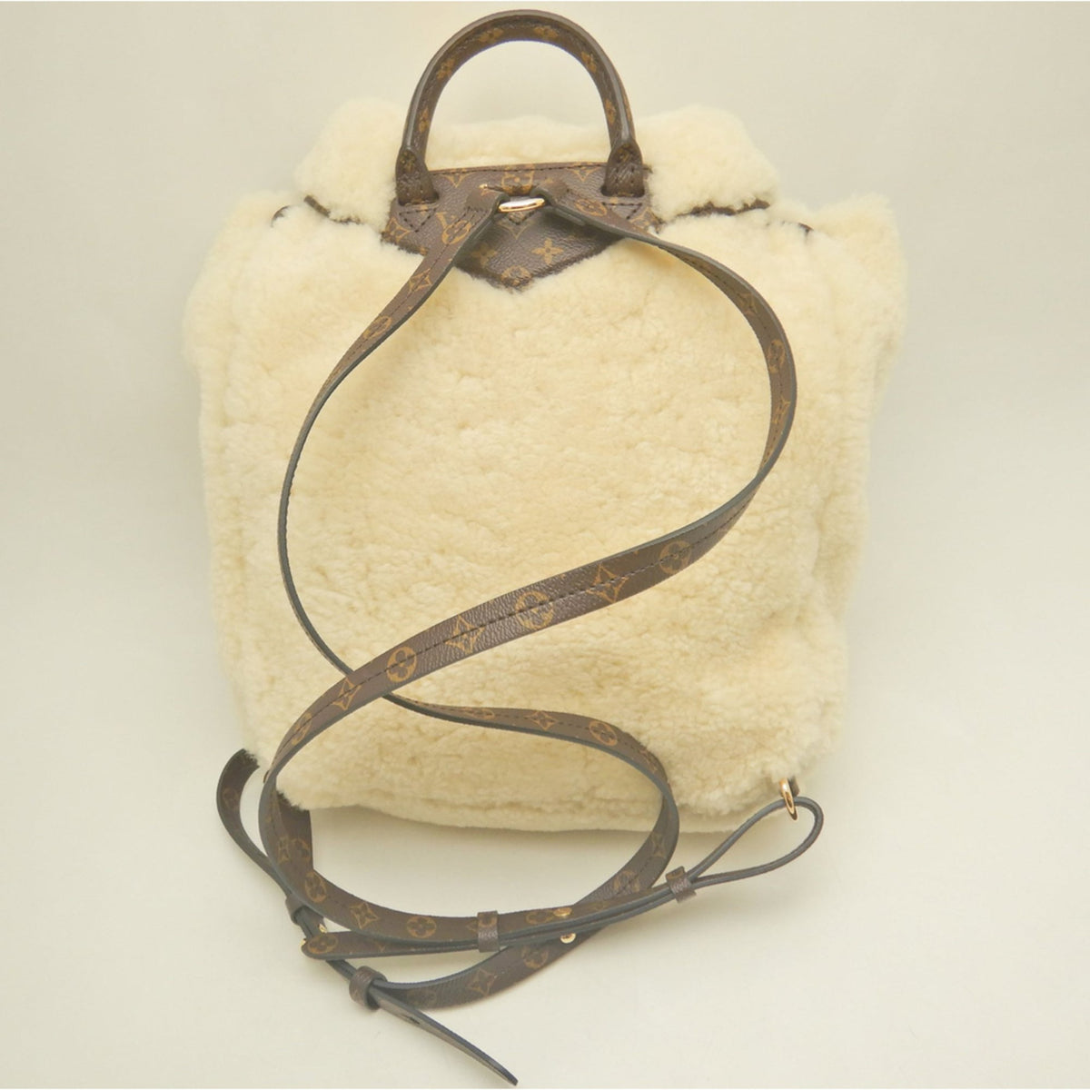 Louis Vuitton Cream Leather Backpack (Pre-Owned)