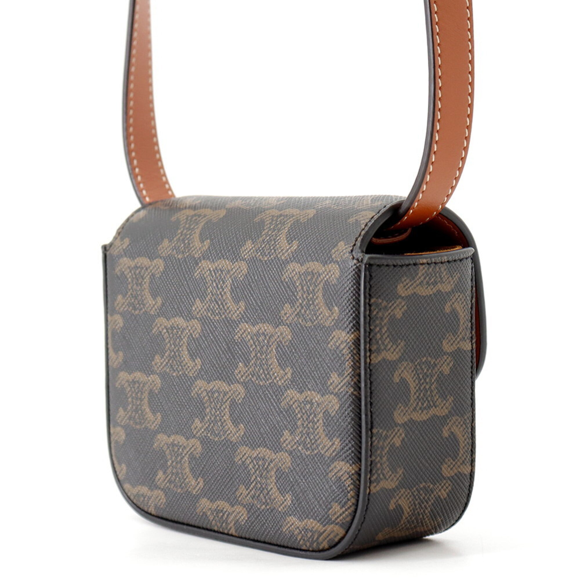 Celine Gold Pvc Leather Handbag Shoulder Bag (Pre-Owned)