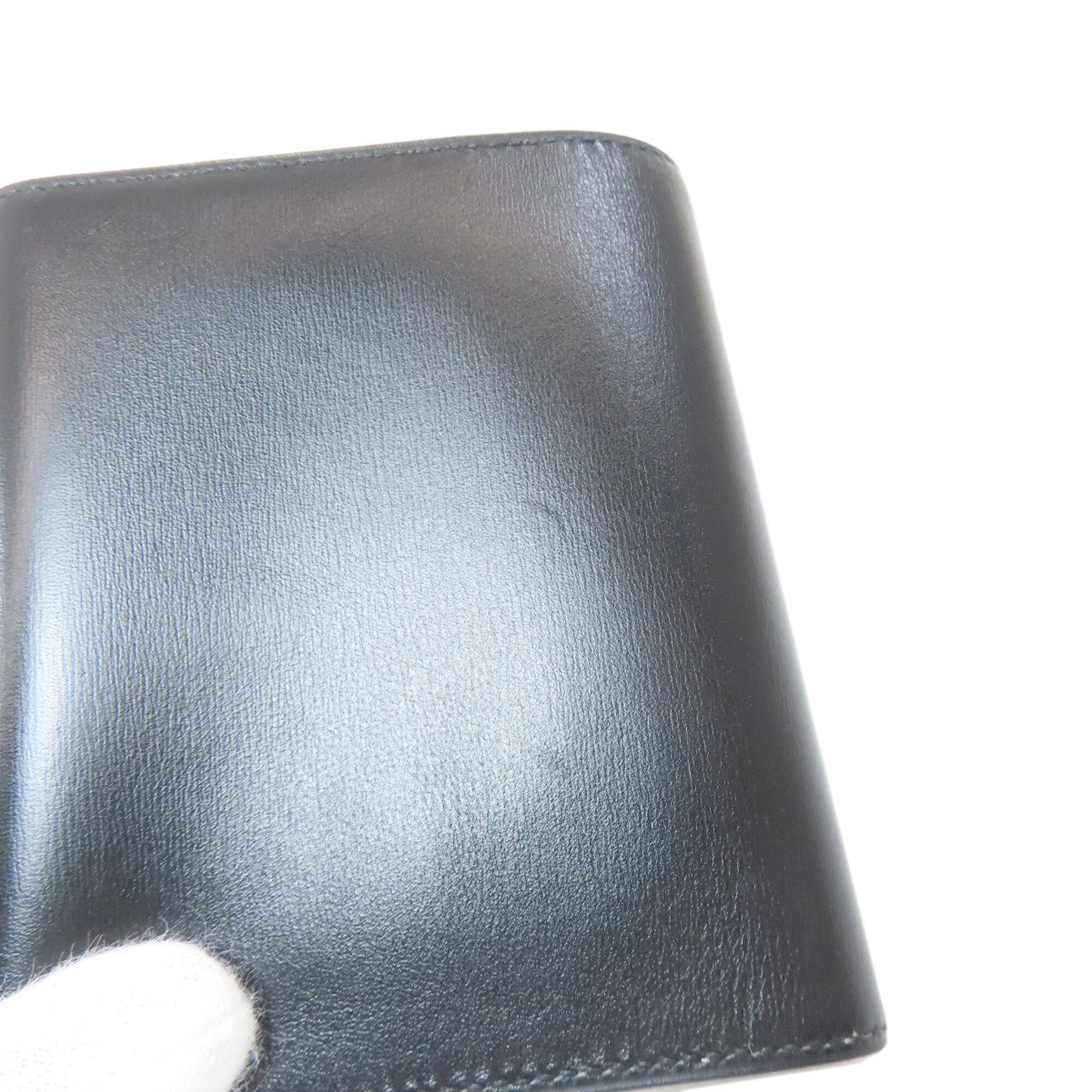 Hermes Black Box Calf Leather Wallet (Bi-Fold) (Pre-Owned)