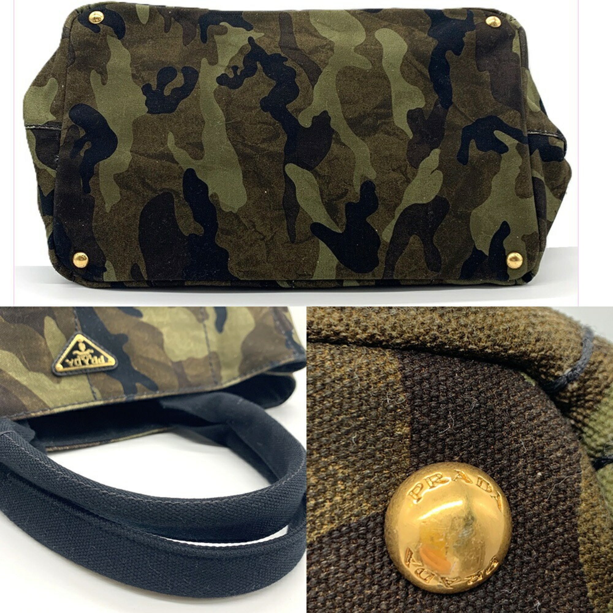 Prada Camouflage Canapa Tote Bag (Pre-Owned)