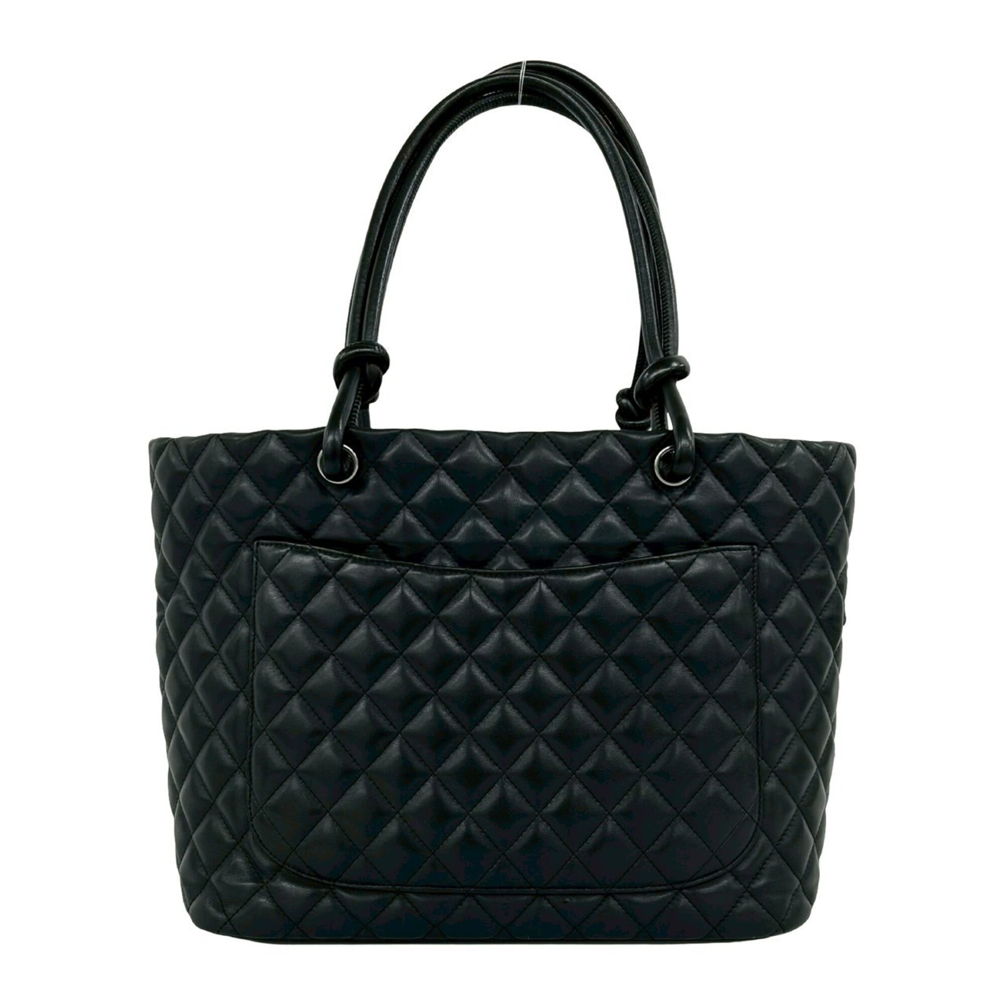 Chanel Black Leather Handbag Tote Bag (Pre-Owned)