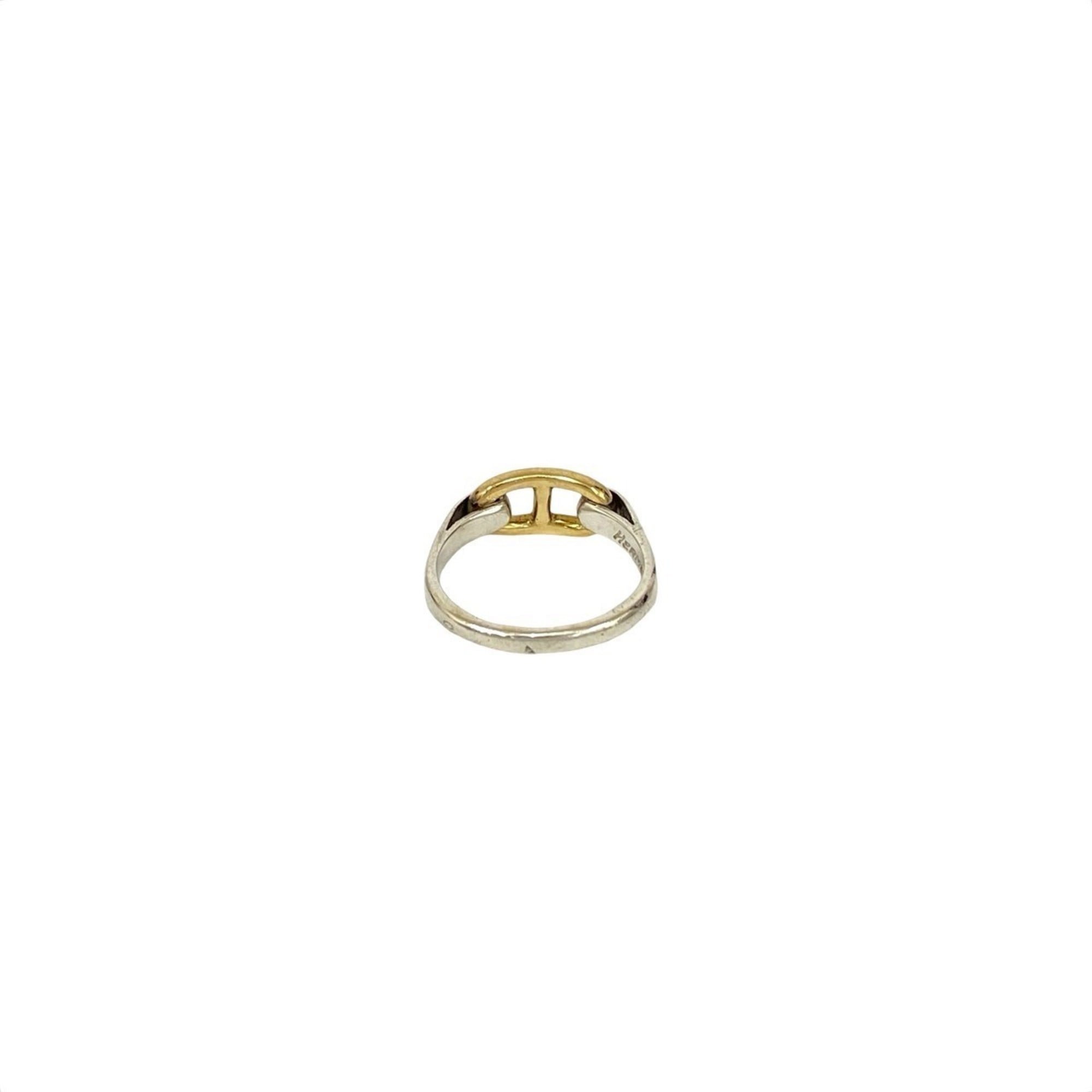 Hermes Gold Silver Gold (18K) Silver 925 Band Ring (Pre-Owned)