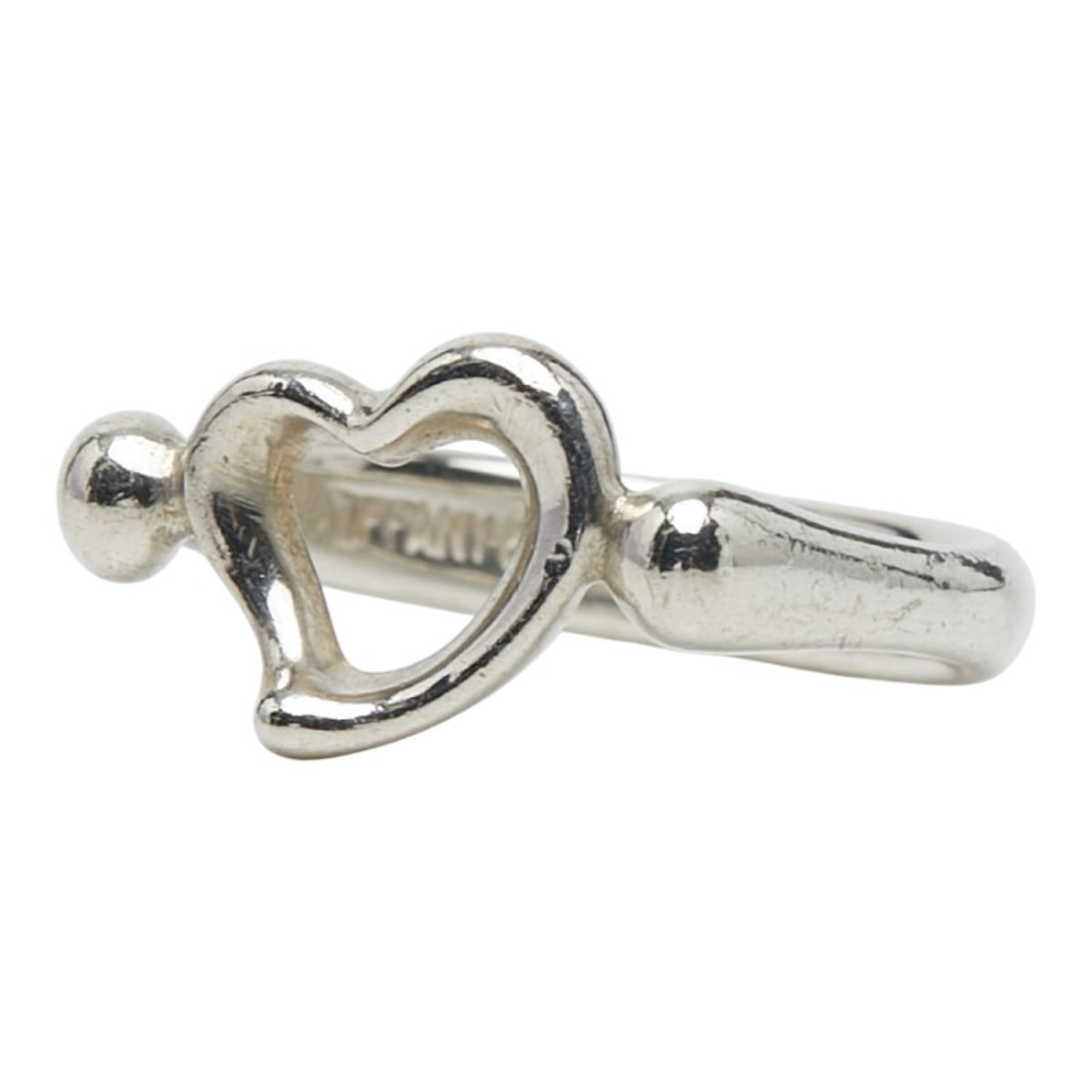 Tiffany Open Heart Silver Silver 925 Band Ring (Pre-Owned)