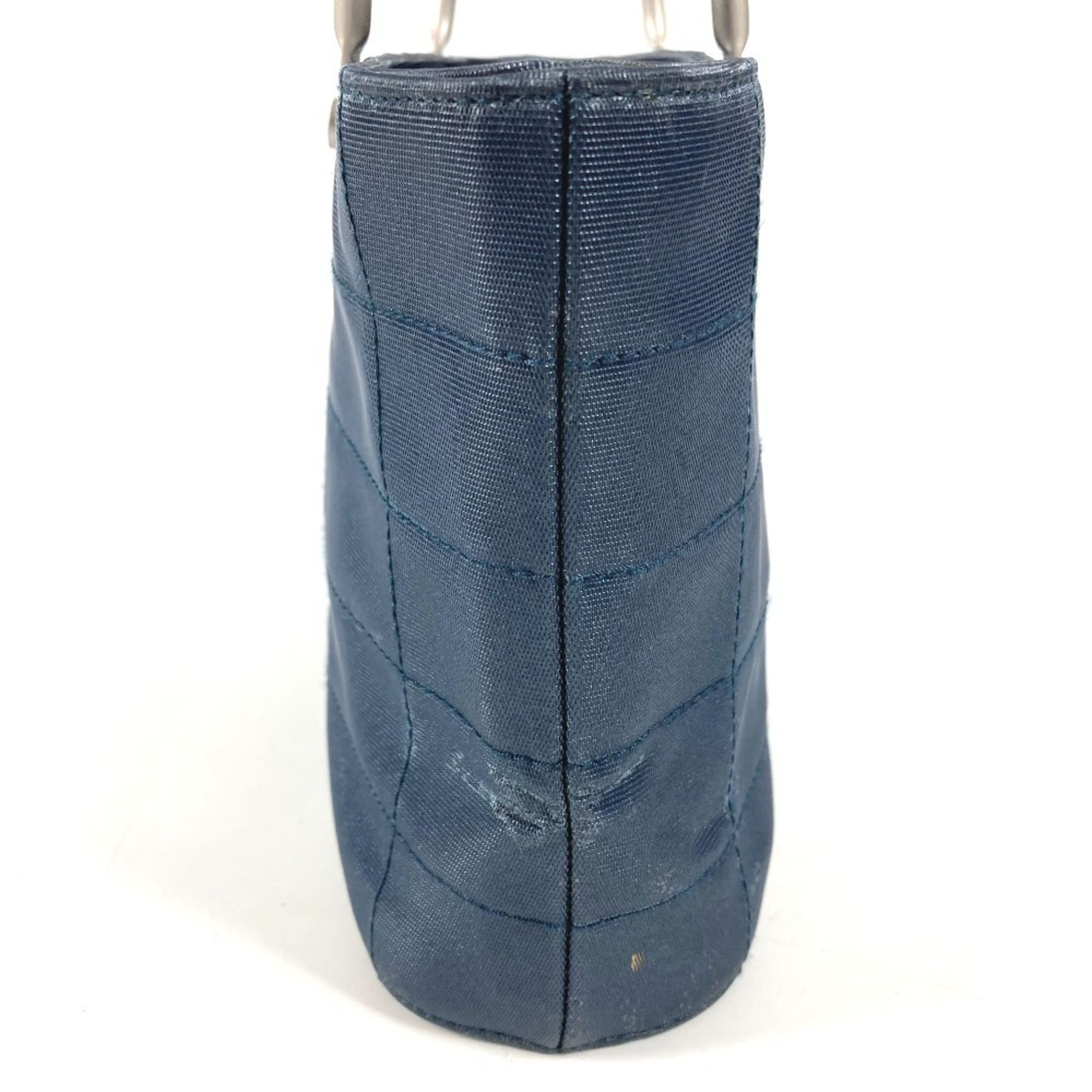 Chanel Blue Nylon Canvas Handbag Tote Bag (Pre-Owned)