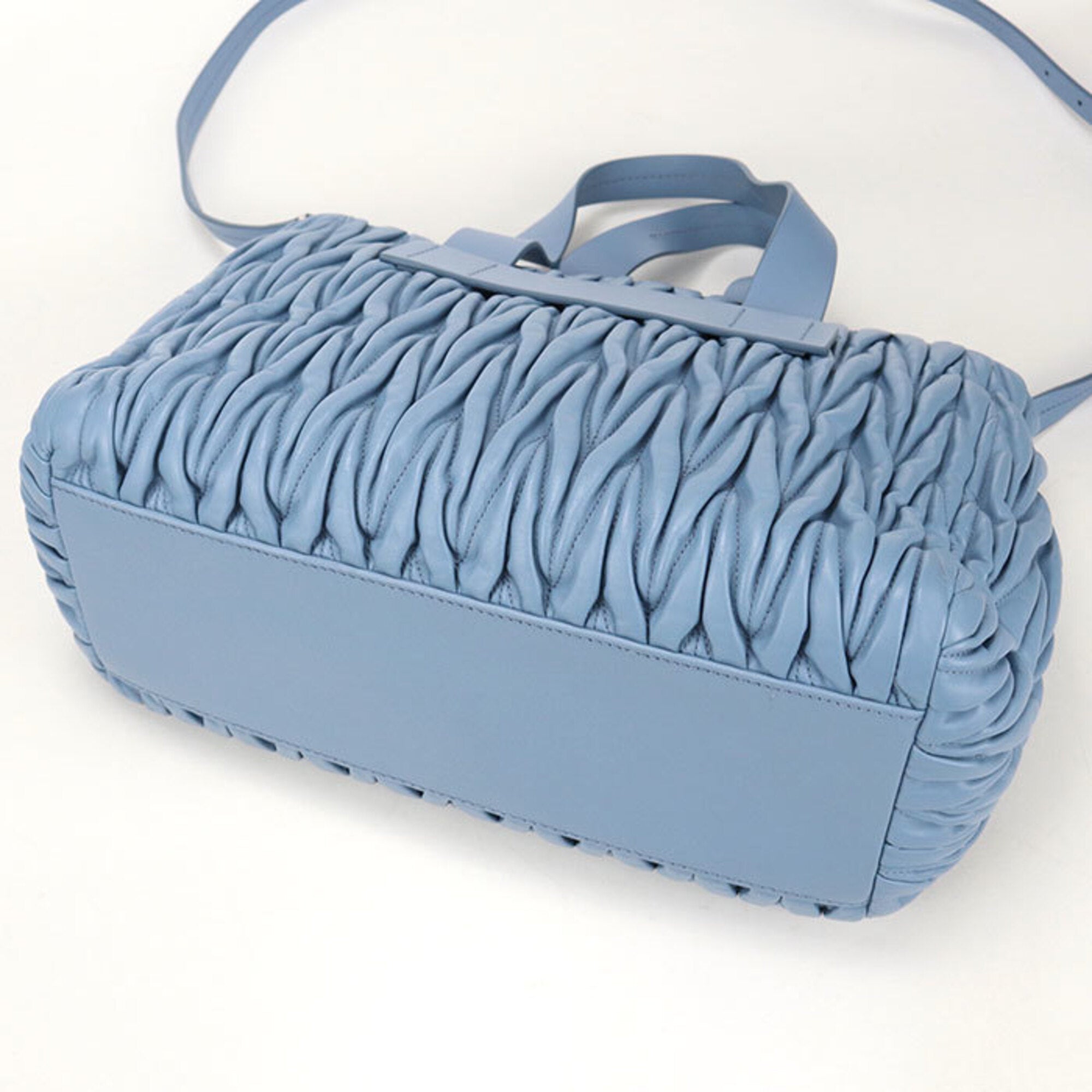 Miu Miu Blue Leather Tote Bag (Pre-Owned)
