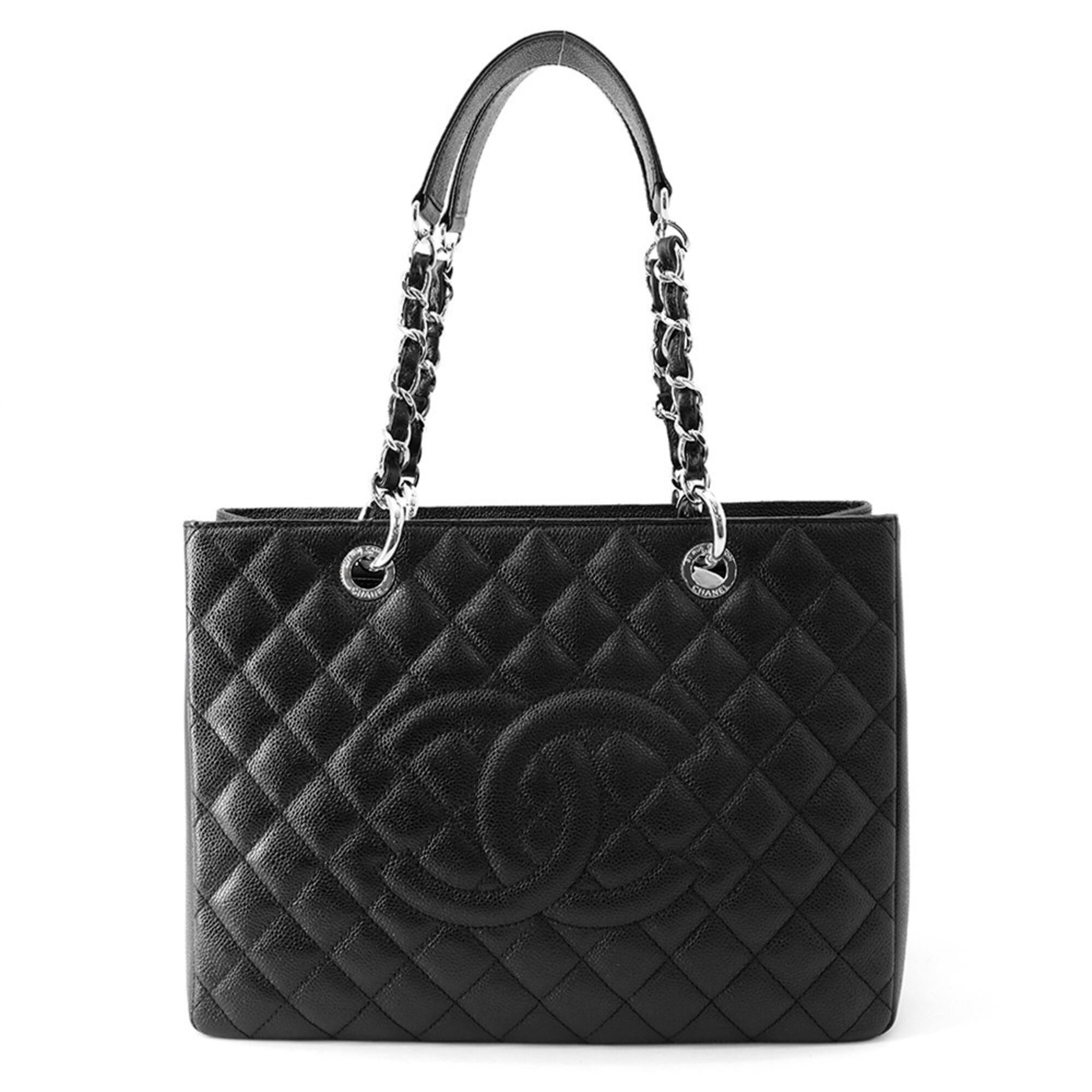 Chanel Matelasse Black Grained Calfskin Handbag Shoulder Bag (Pre-Owned)