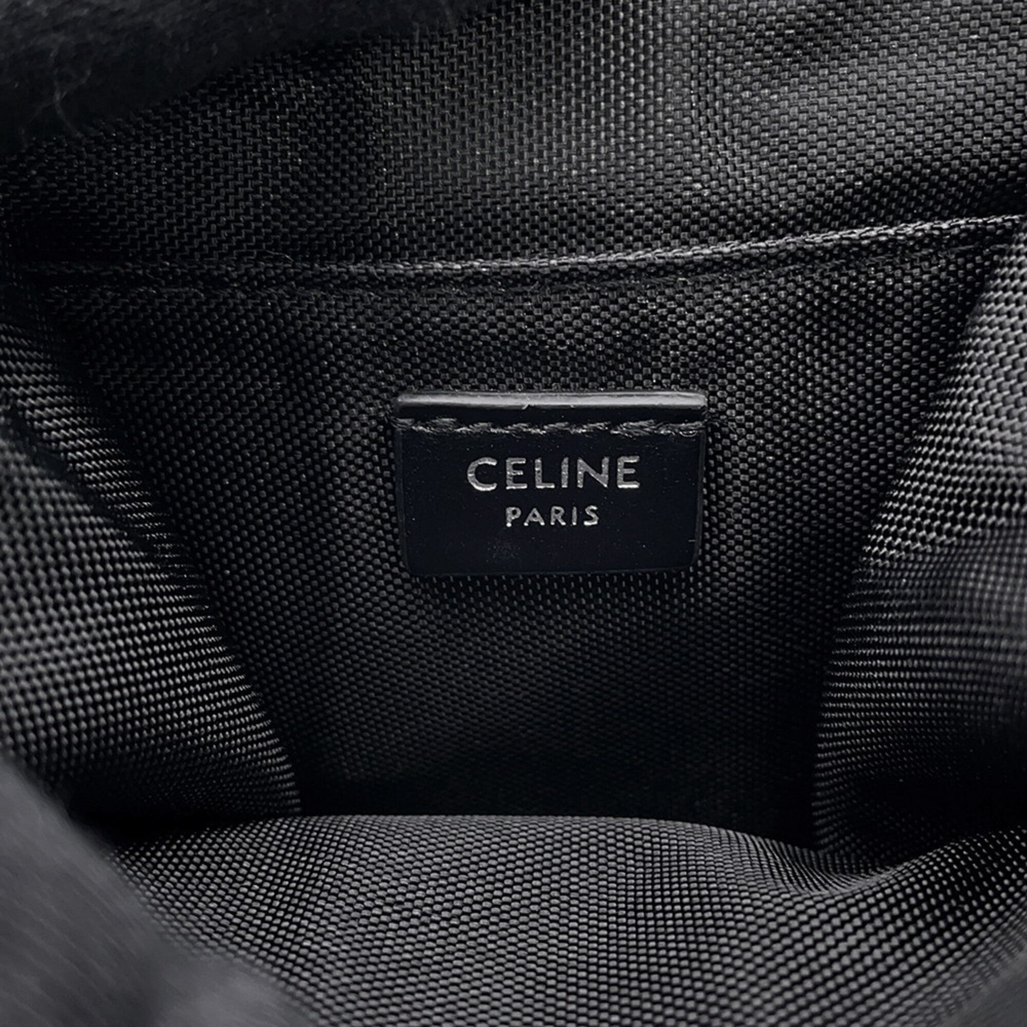 Celine Black White Canvas Leather Handbag Pochette (Pre-Owned)